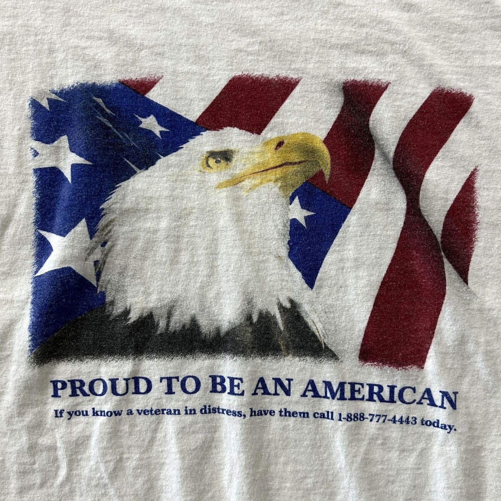 Vintage M&O Knits Shirt Mens Large White Proud To Be American Eagle Flag Tee T-Shirt Size US L / EU 52-54 / 3 - 2 Thumbnail