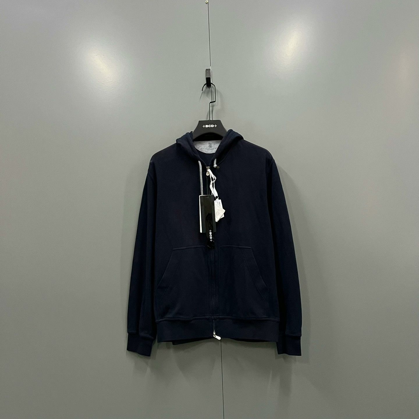 Brunello Cucinelli Brunello Cucinelli Navy Zip Hoodie Size US L / EU 52-54 / 3 - 1 Thumbnail