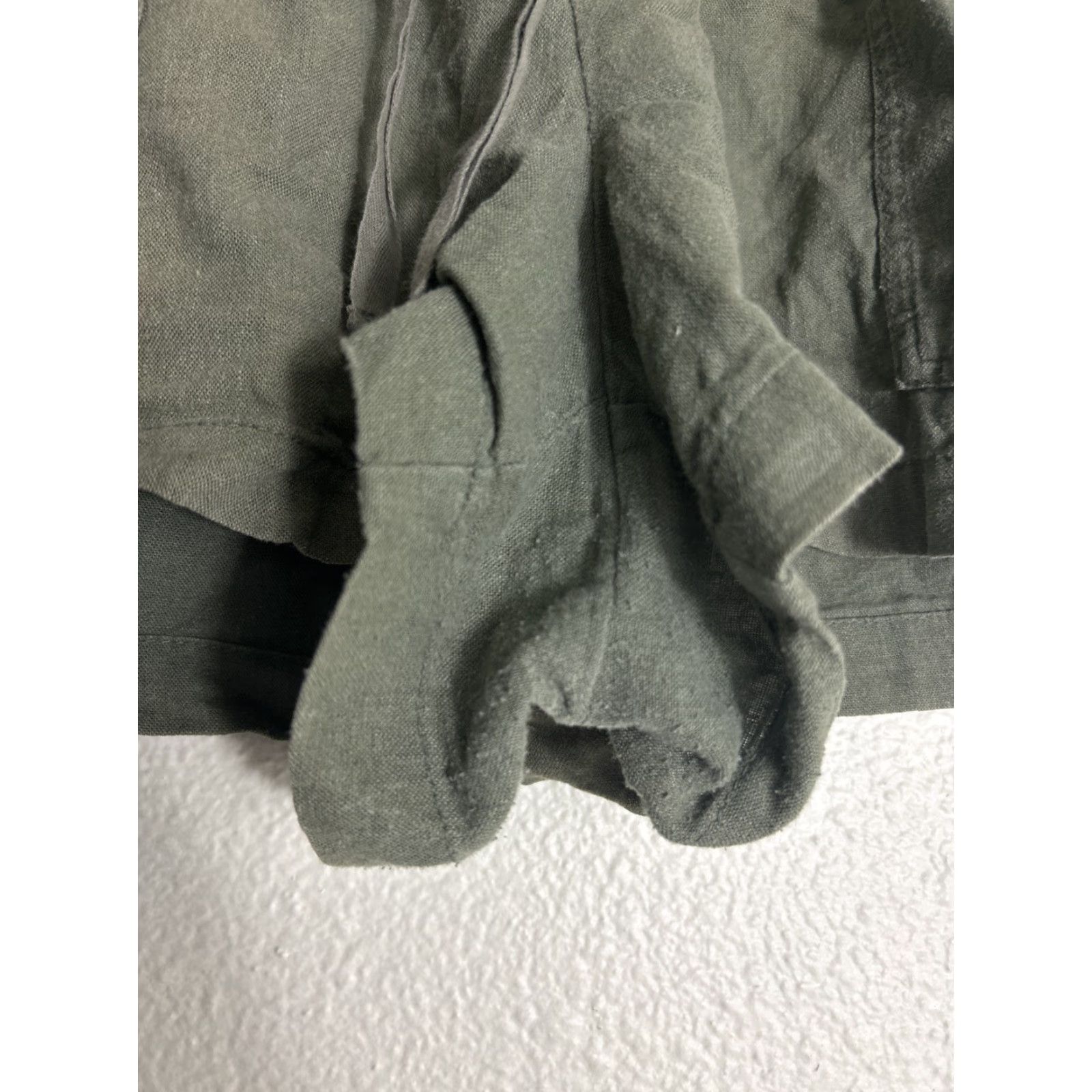 Gap Gap Womens Large Linen Blend Shorts Olive Green Drawstring 34x3 Size 36" / US 14 / IT 50 - 4 Thumbnail