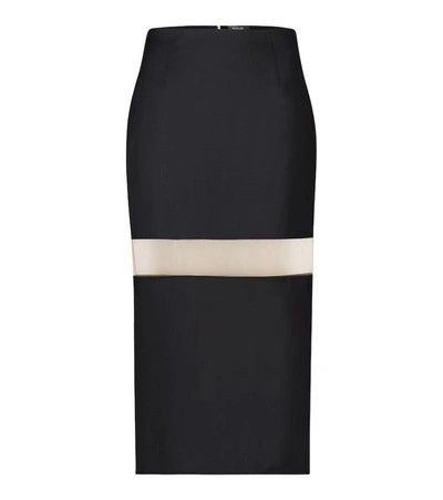 Image of Mugler O1Mle0524 Mid-Length Skirt In Black, Women's (Size 30)