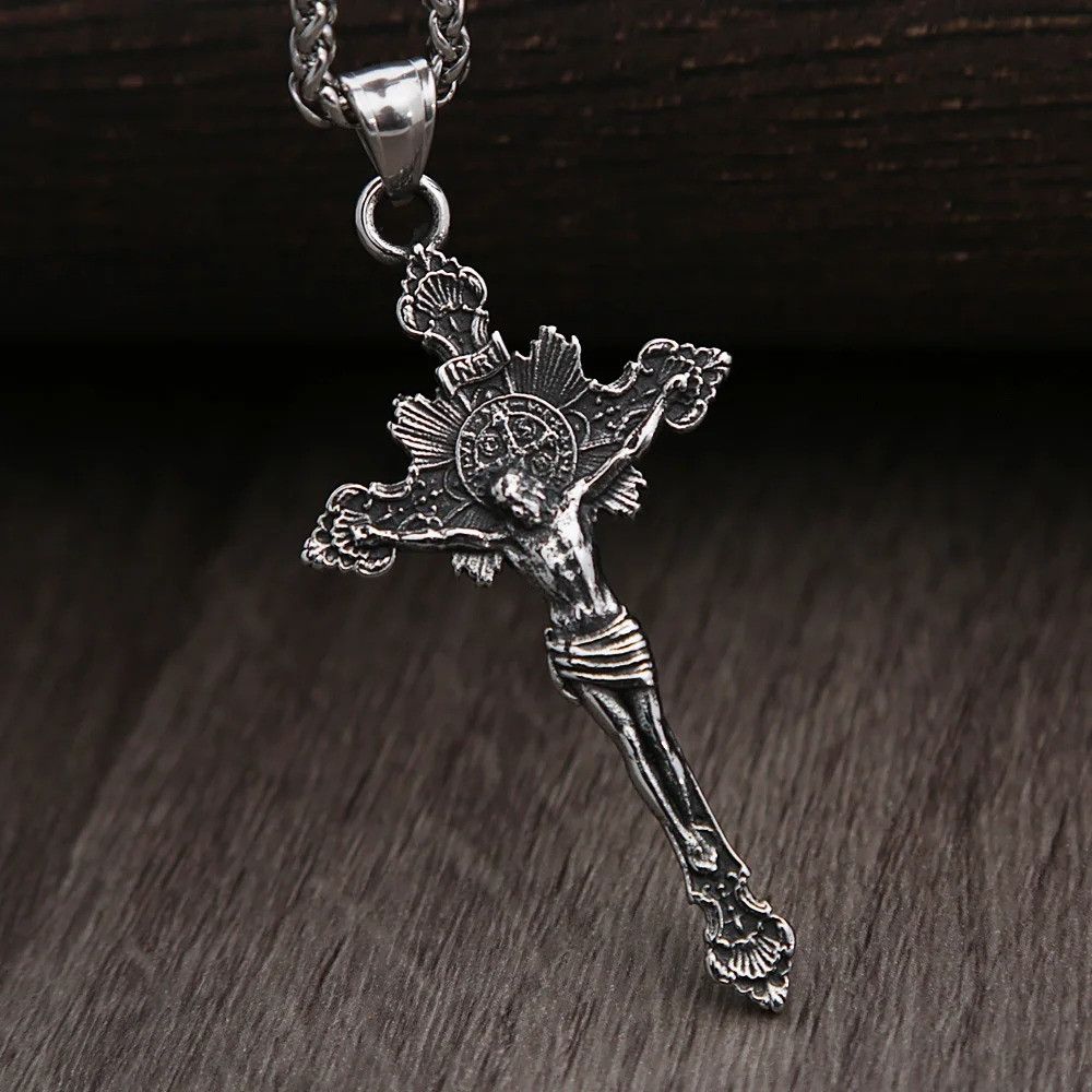 Other Vintage Stainless Steel Cross Necklace Size ONE SIZE - 4 Thumbnail