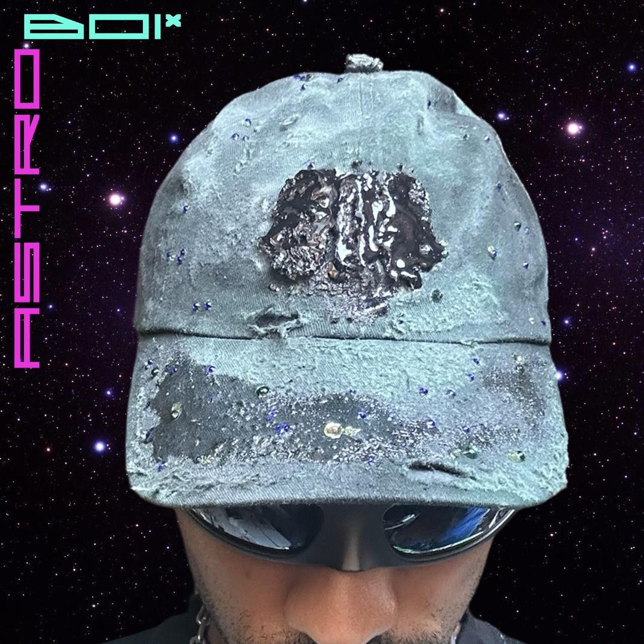 Other ASTROBOI* '818' Green Slick Tar Rhinestone Resin Hat Size ONE SIZE - 4 Thumbnail