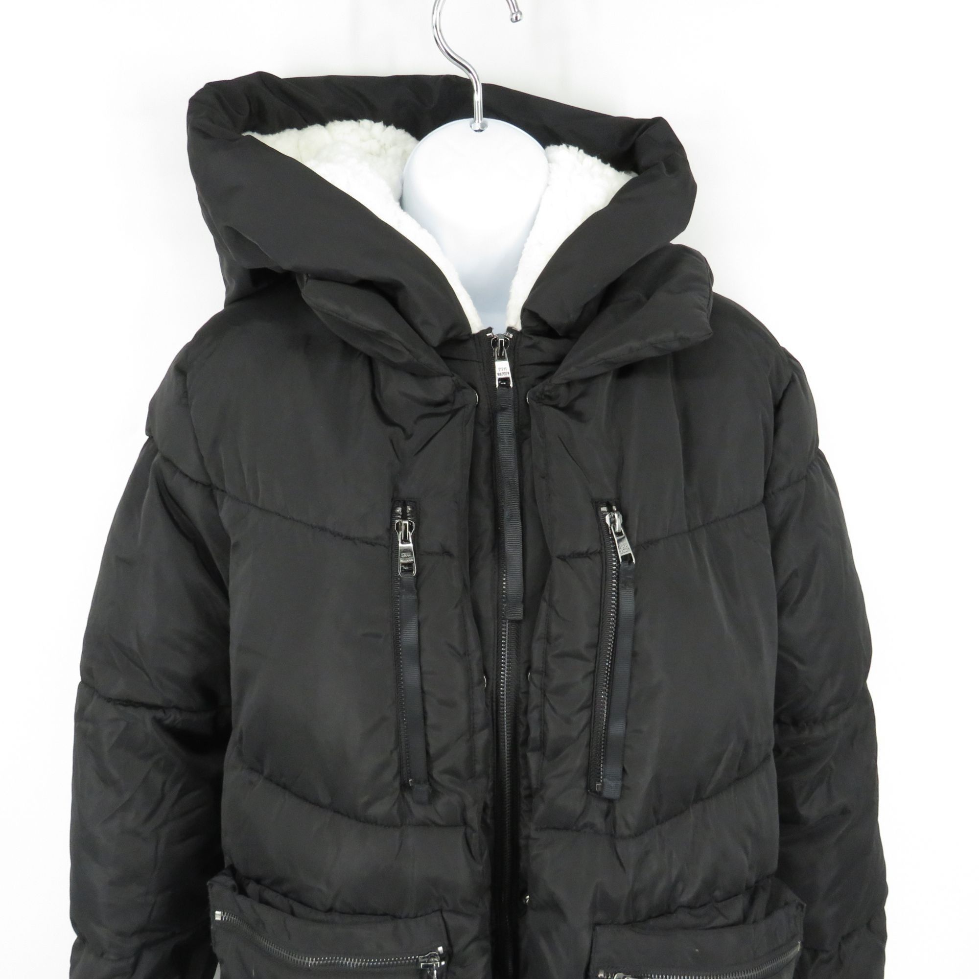 Steve Madden Steve Madden Small Black Quilted Hooded Jacket Multiple Pock Size S / US 4 / IT 40 - 3 Thumbnail