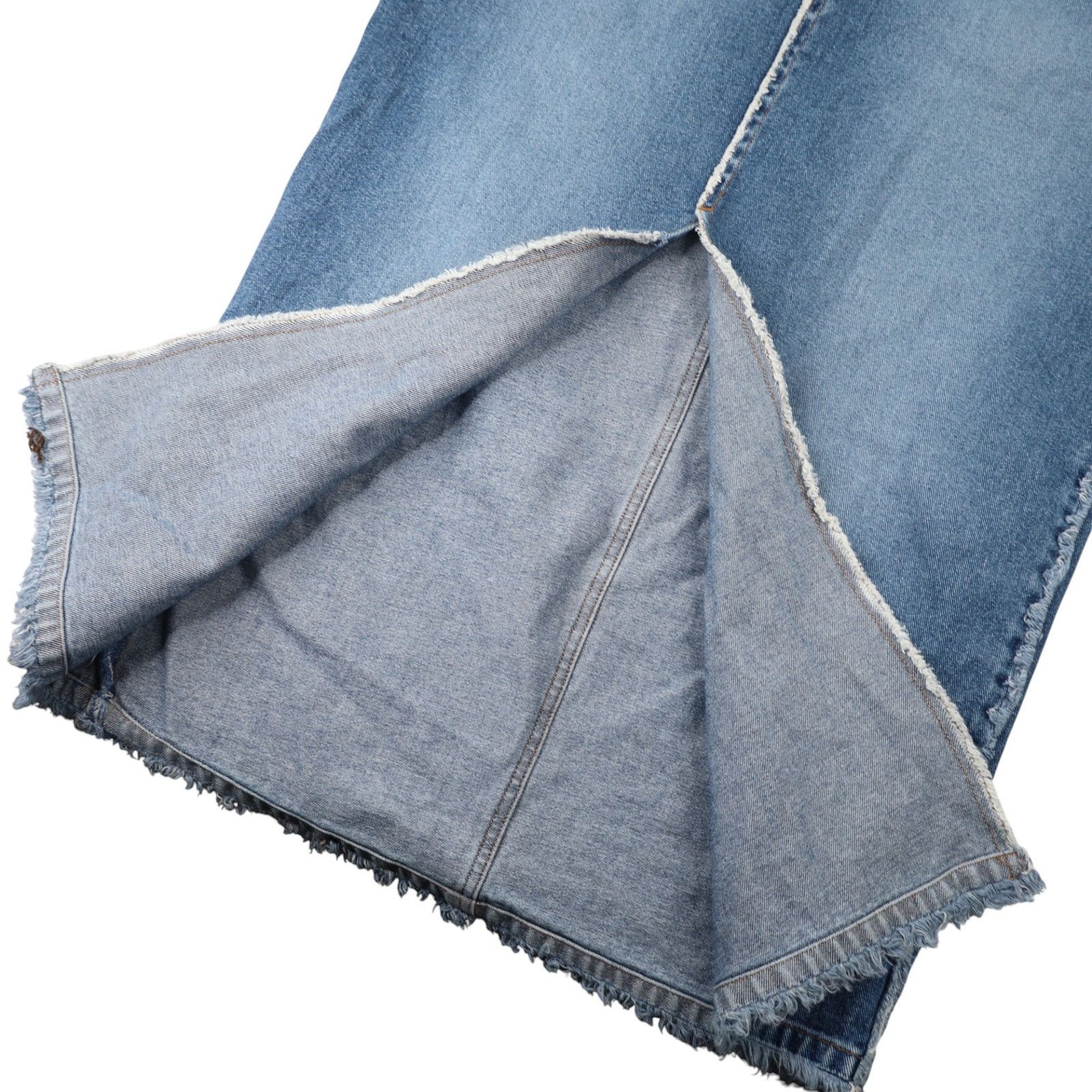 Vintage Vintage Y2k Zana Di Denim Frayed Edge Maxi Skirt Size 32" / US 10 / IT 46 - 5 Thumbnail
