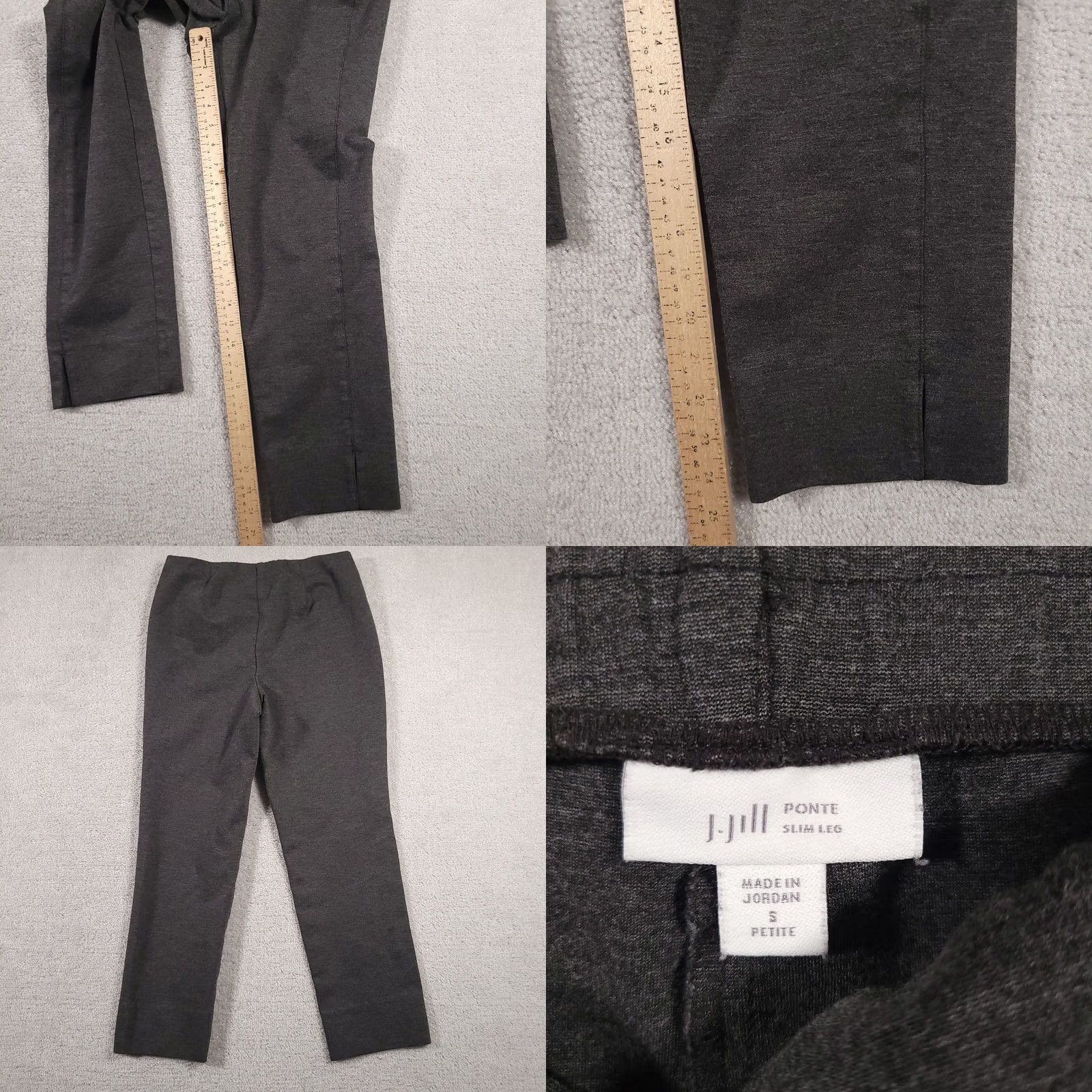 J. Jill J Jill Ponte Slim Leg Pull On Crop Pants Women's Small Gray Casual Capri Stretch Pants Size 28" / US 6 / IT 42 - 8 Thumbnail