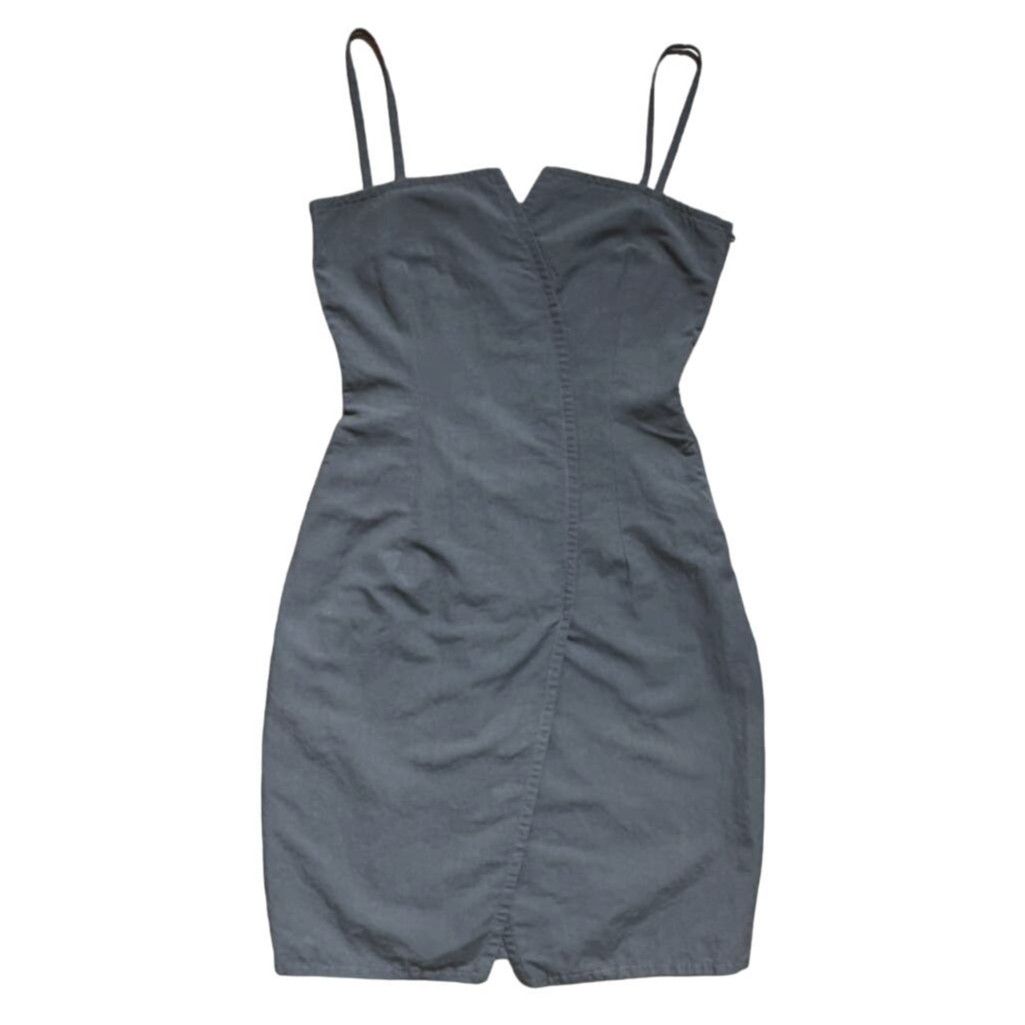 Image of Giorgio Armani Le Collezioni Gray Mini Dress | Size S in Grey, Women's