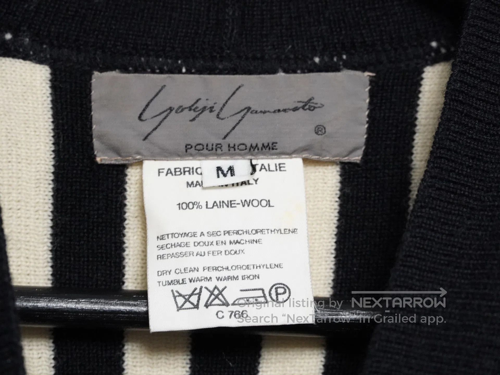 Yohji Yamamoto Yohji Yamamoto 1990SS Double Collar Striped Sweater. Size US M / EU 48-50 / 2 - 7 Thumbnail