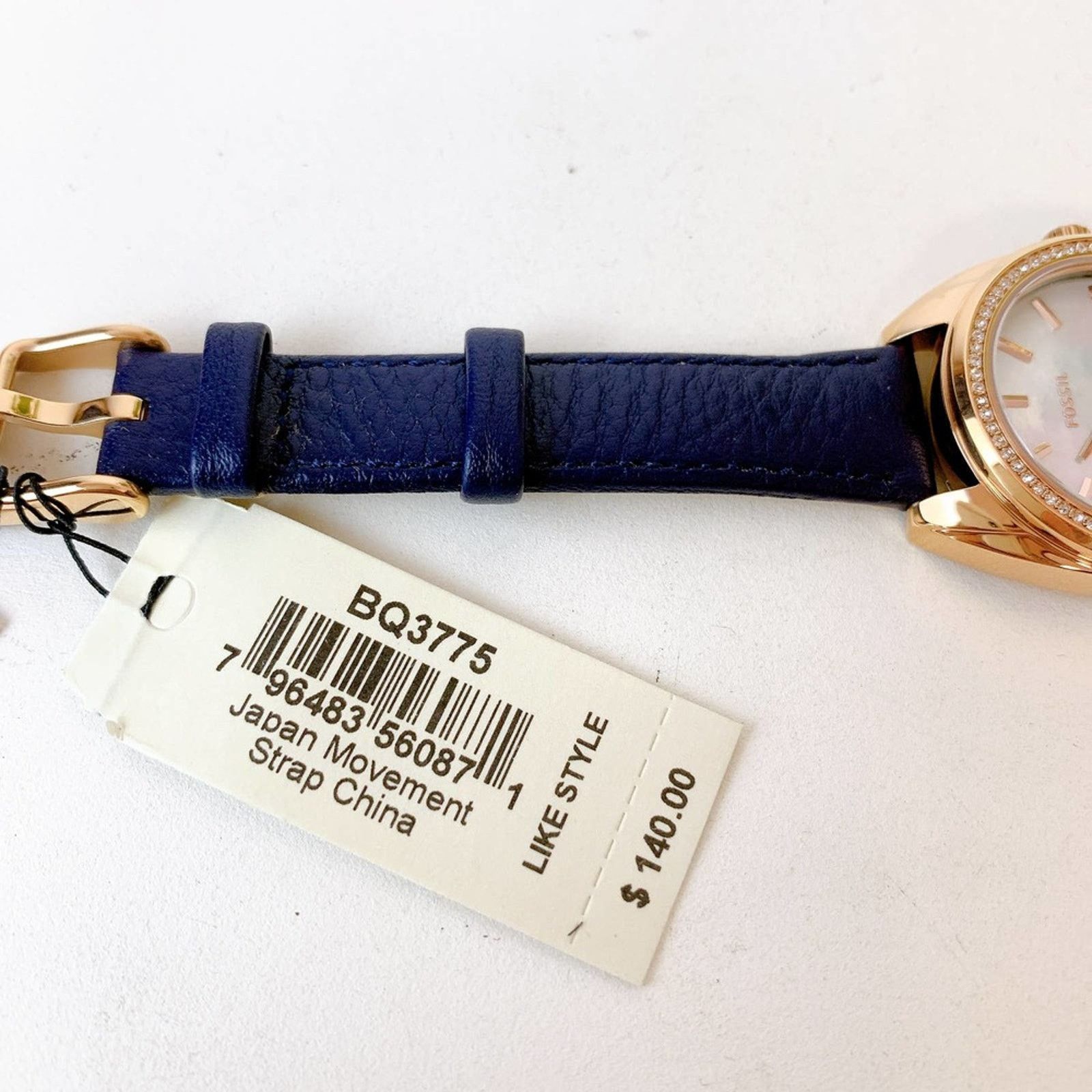Fossil Fossil BQ3775 Vale Solar-Powered Blue Leather Watch Size ONE SIZE - 7 Thumbnail