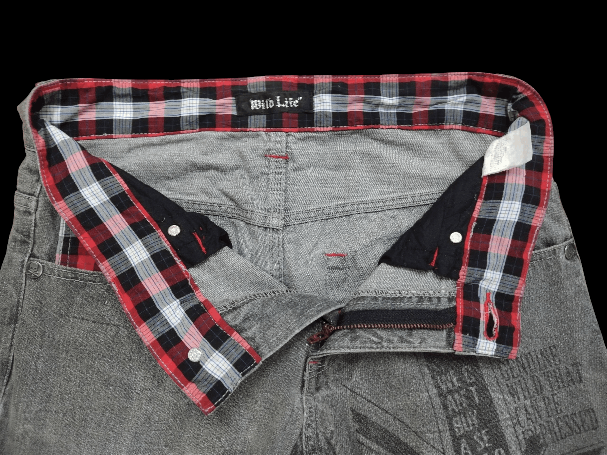 If Six Was Nine 💥Sunfaded lightning character cross design script Jeans Size 30" / US 8 / IT 44 - 8 Thumbnail