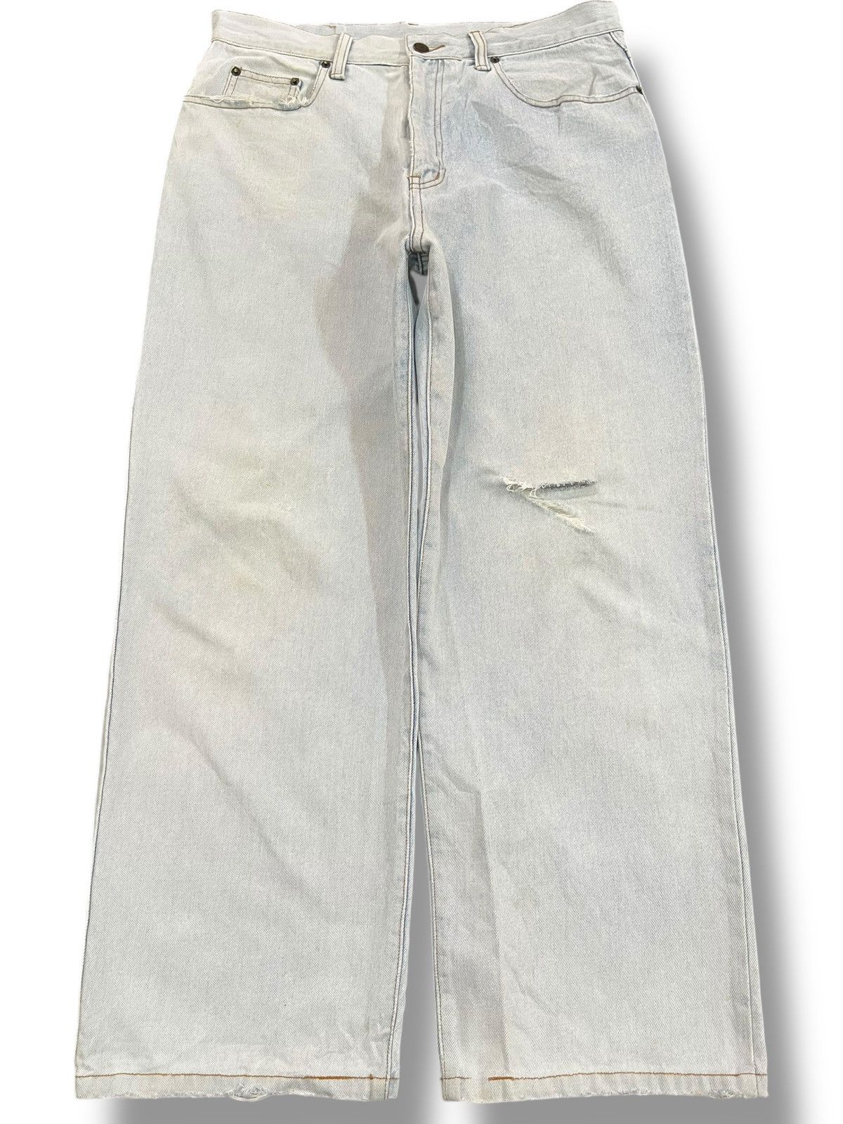 JNCO × Yasuyuki Ishii Vintage Stool Life Baggy Faded Distressed Denim Size US 33 - 1 Thumbnail