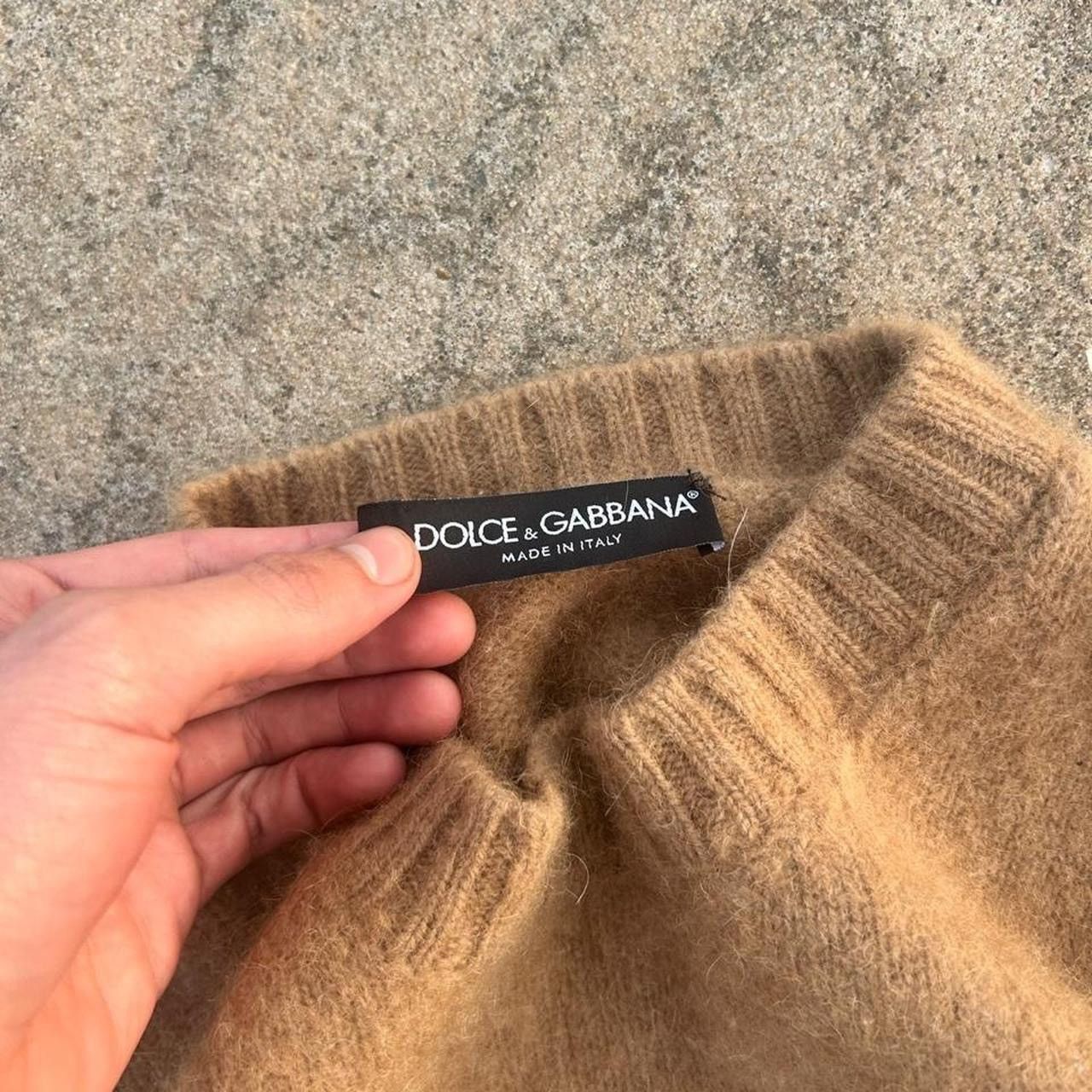 Dolce & Gabbana Vintage Dulce and Gabbana fur camel knit sweater Size S / US 4 / IT 40 - 1 Thumbnail