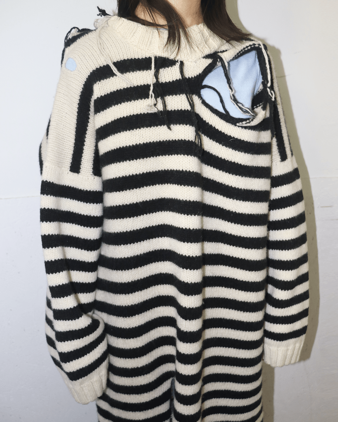 Charles Jeffrey LOVERBOY Charles Jeffrey Loverboy AW18 Distressed Long Knit Sweater Size ONE SIZE - 4 Thumbnail