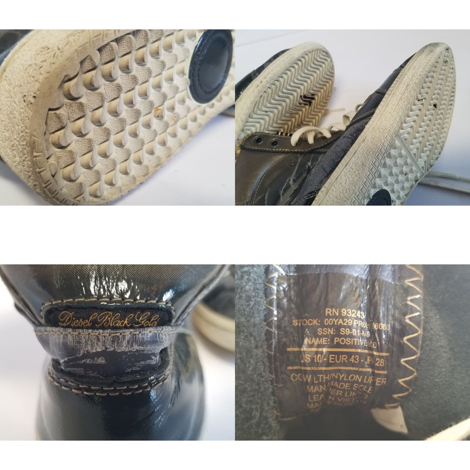 Diesel Diesel Black Gold Sneakers Hi Tops Gray Lace Up Leather Men Size 10 See All Pics Size US 10 / EU 43 - 9 Thumbnail