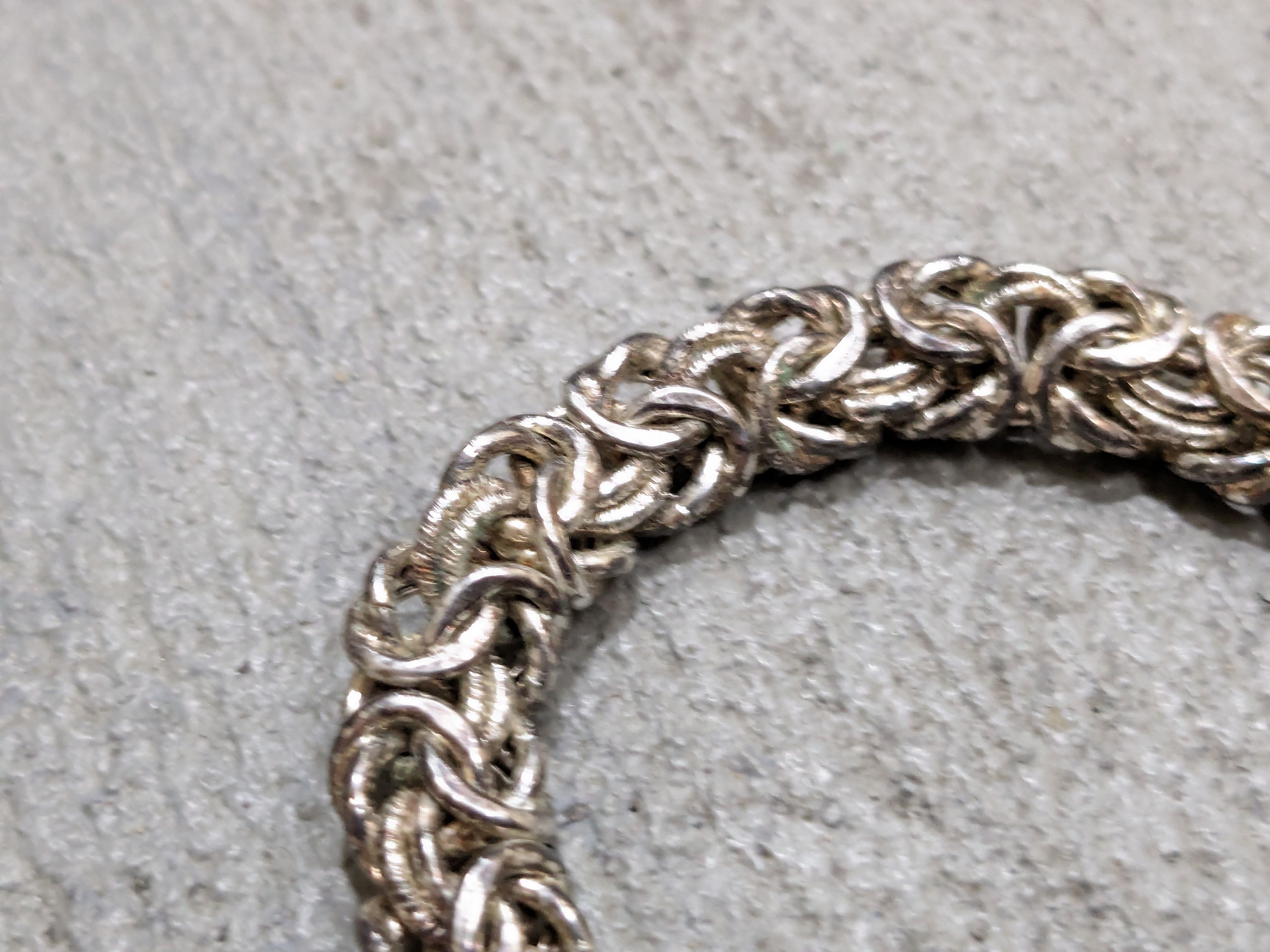 Other Vintage Sterling Silver Bracelet Byzantine 7" Link 90s Italy Size ONE SIZE - 5 Thumbnail
