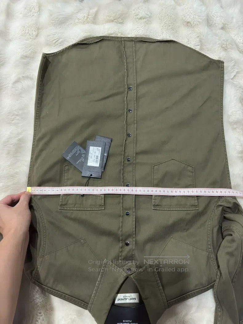 Saint Laurent Paris Saint Laurent Paris Gemstone Button Destroyed Denim Shirt Size US L / EU 52-54 / 3 - 8 Thumbnail