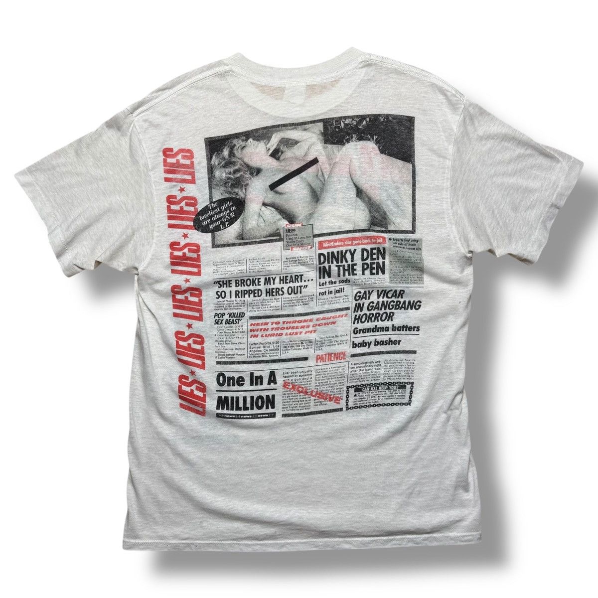 Vintage 1989 Guns N Roses GN’R Lies Album Promo Tshirt Size US M / EU 48-50 / 2 - 2 Thumbnail