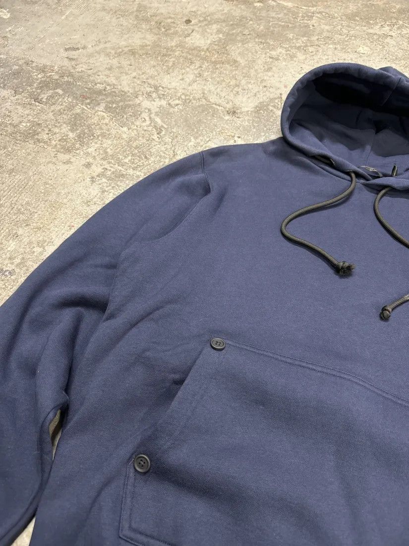 Helmut Lang × Vintage Helmut Lang Navy Simple Buttoned Hoodie Size US M / EU 48-50 / 2 - 4 Thumbnail