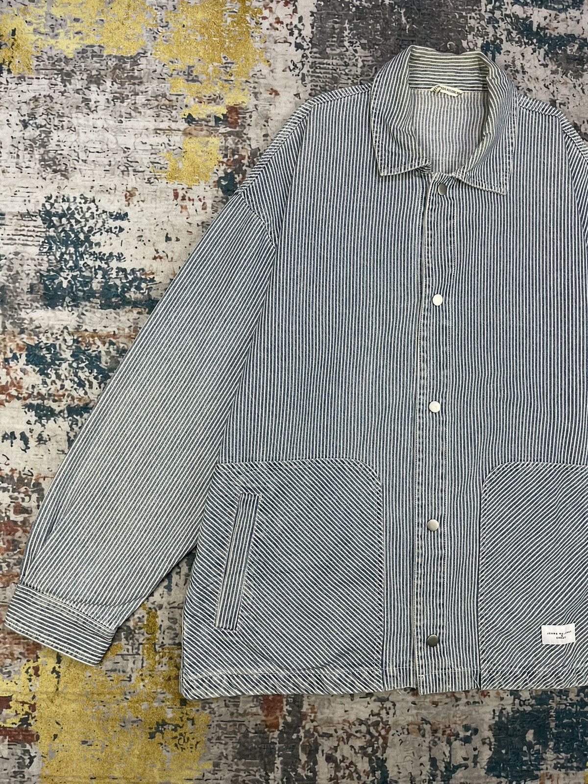 Japanese Brand Jean Helleunt & Create HICKORY STRIPE CHORE Size US XL / EU 56 / 4 - 2 Thumbnail