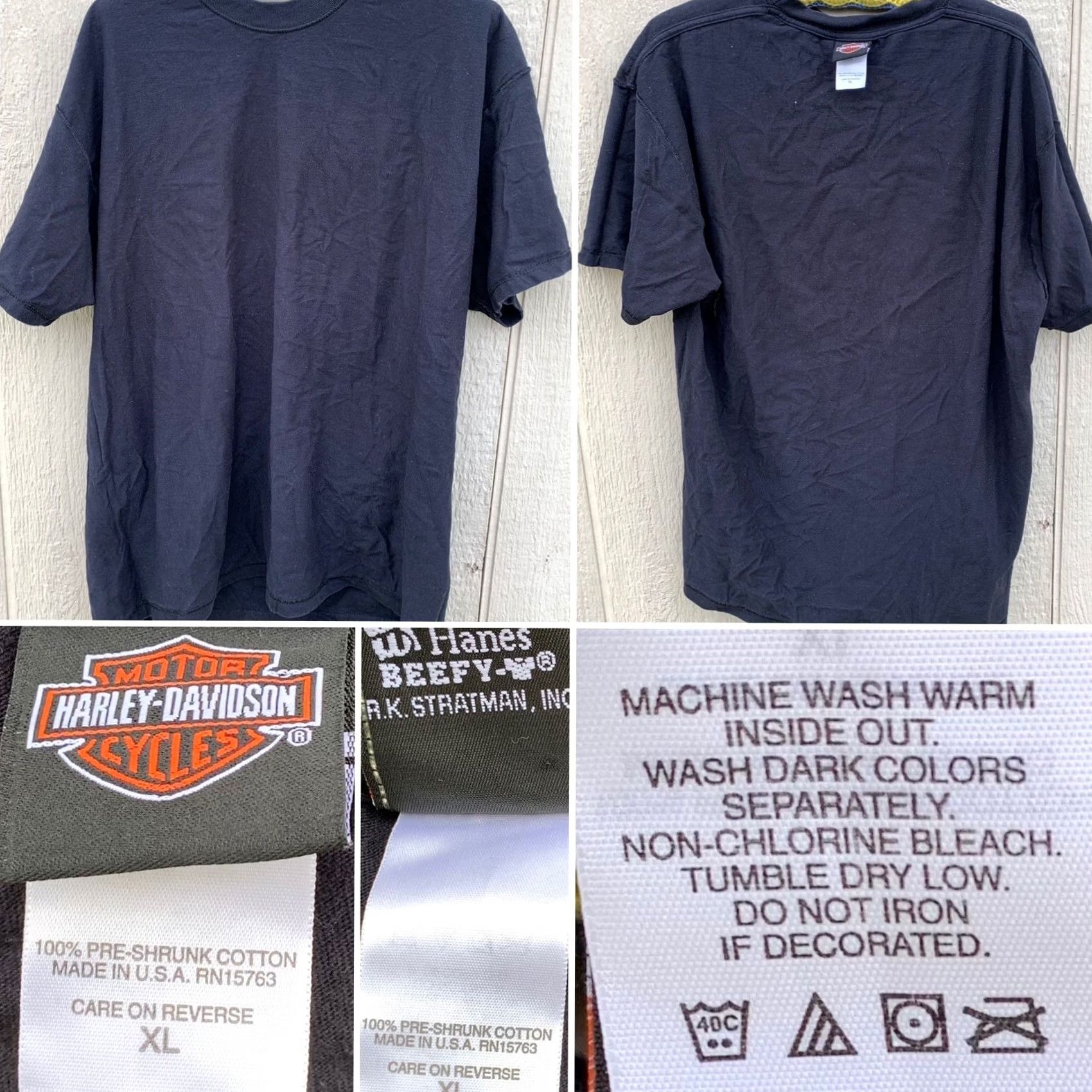 Harley Davidson Harley-Davidson T-Shirt Wolf Print California Crew Neck XL Black Men Short Sleeve US Made 2000-2009 Graphic Patch Size US XL / EU 56 / 4 - 3 Thumbnail