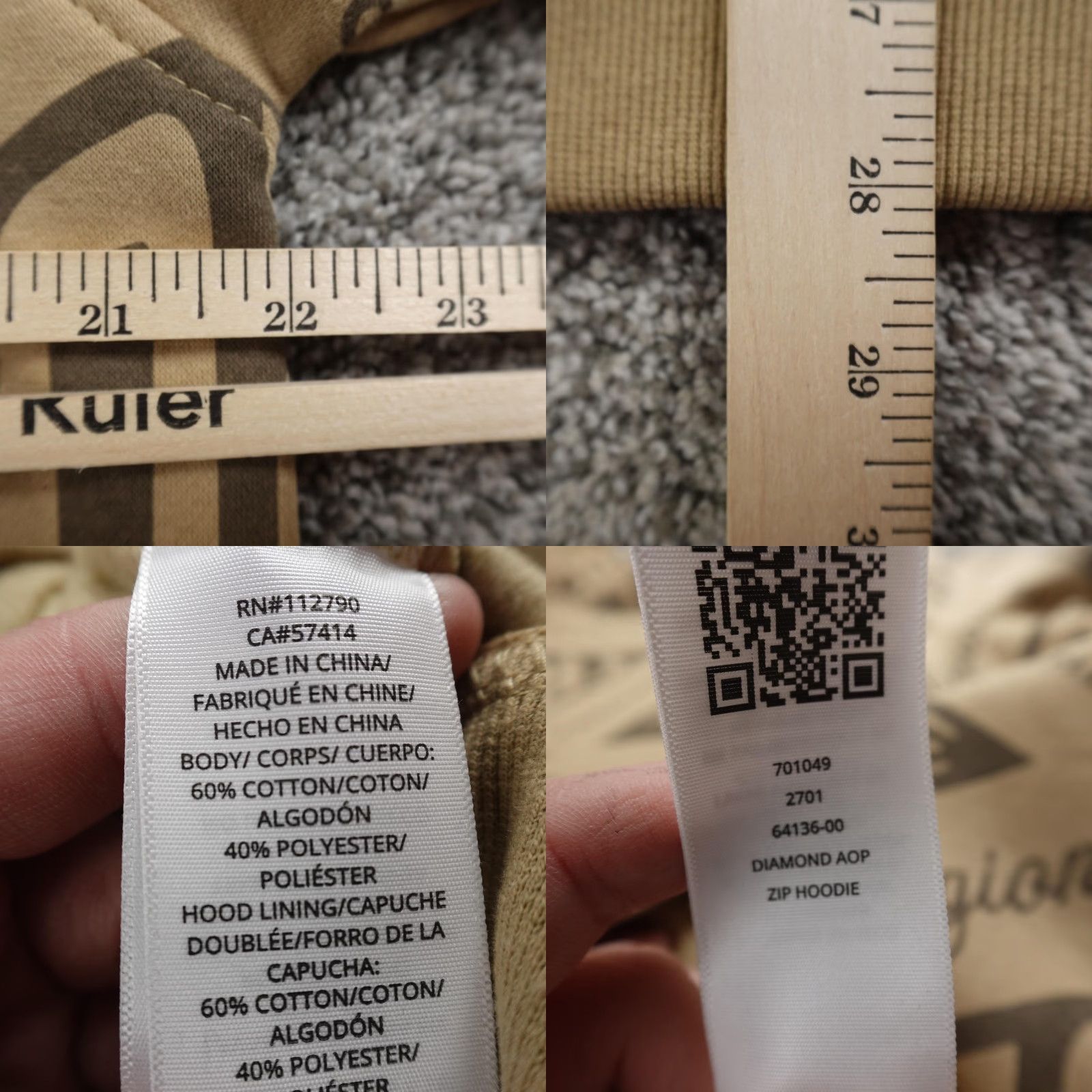 True Religion NEW True Religion Hoodie Mens L Beige Horseshoe Logo Full Zip Sweatshirt Jacket Size US L / EU 52-54 / 3 - 8 Thumbnail