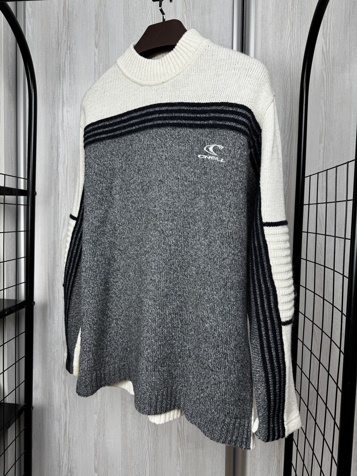 O'Neill O’neill vintage 90s grey beige striped sweater jumper Size US M / EU 48-50 / 2 - 6 Thumbnail