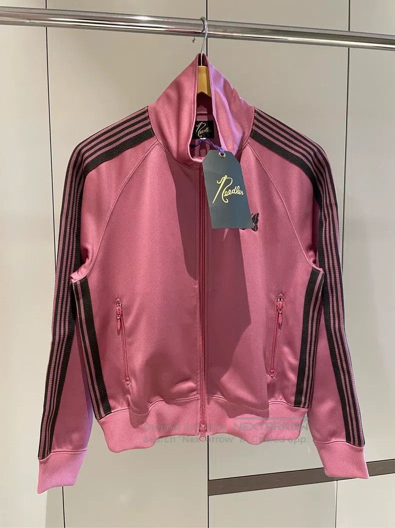 Needles Needles Rose Pink Butterfly Embroidered Stripe Zip Blazer Size US L / EU 52-54 / 3 - 1 Thumbnail
