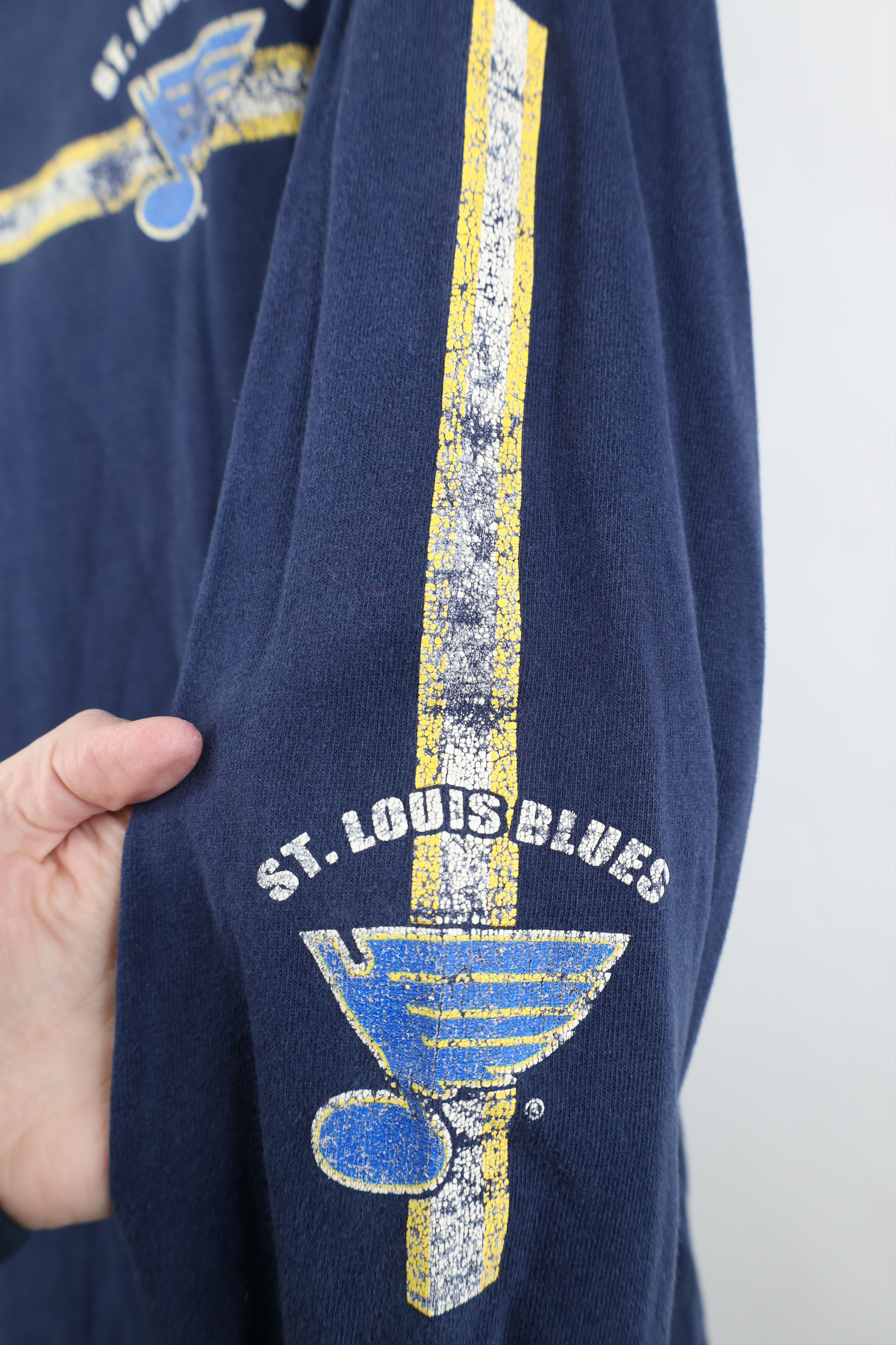 Vintage Vintage 90s St Louis Blues Hockey Long Sleeve T-Shirt Blue Size US L / EU 52-54 / 3 - 7 Thumbnail