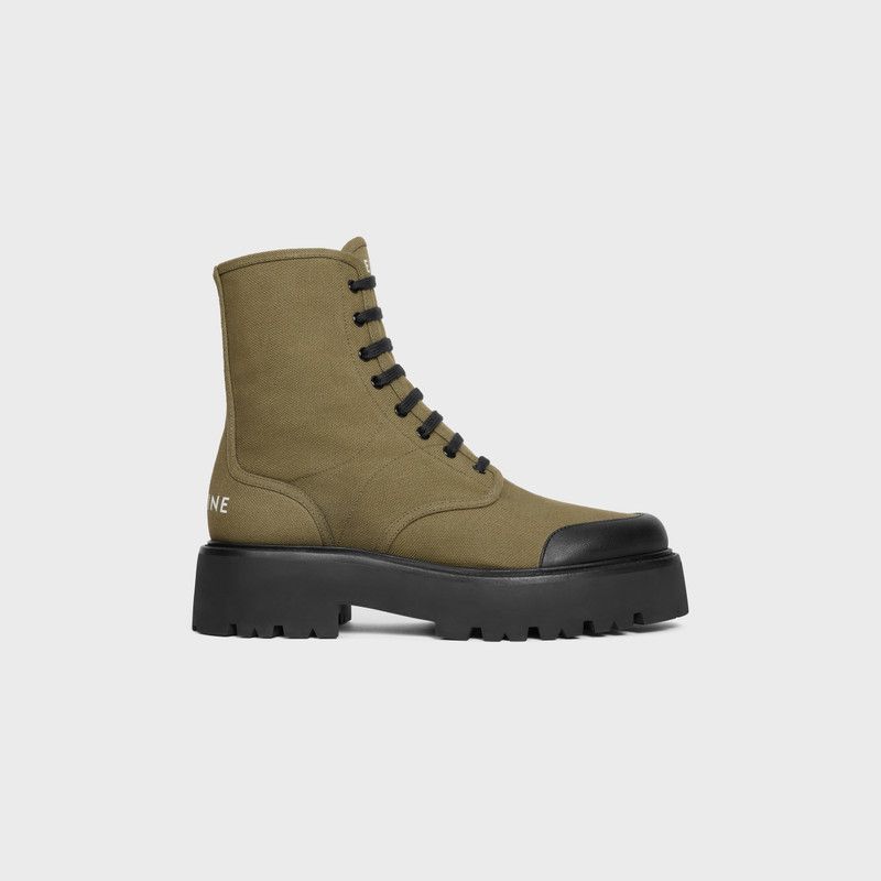 Celine o1bcso1str1225 351952345C Bulky Lace-up Boots in Khaki/Black Size US 11 / EU 44 - 1 Thumbnail