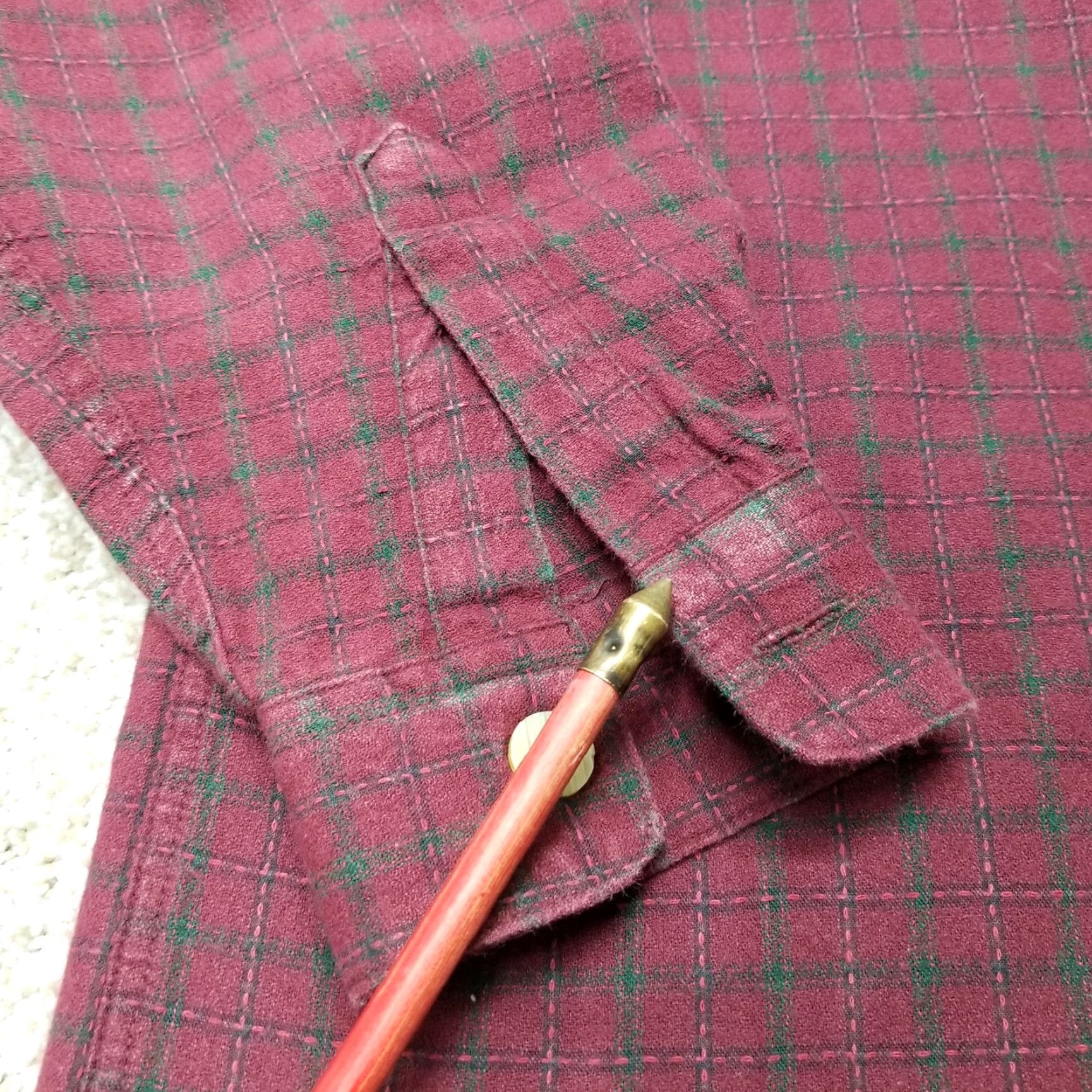 Vintage VINTAGE Flyshackers Clothing Co. Shirt Womens Large Burgundy Plaid Button Long Sleeve Size L / US 10 / IT 46 - 3 Thumbnail