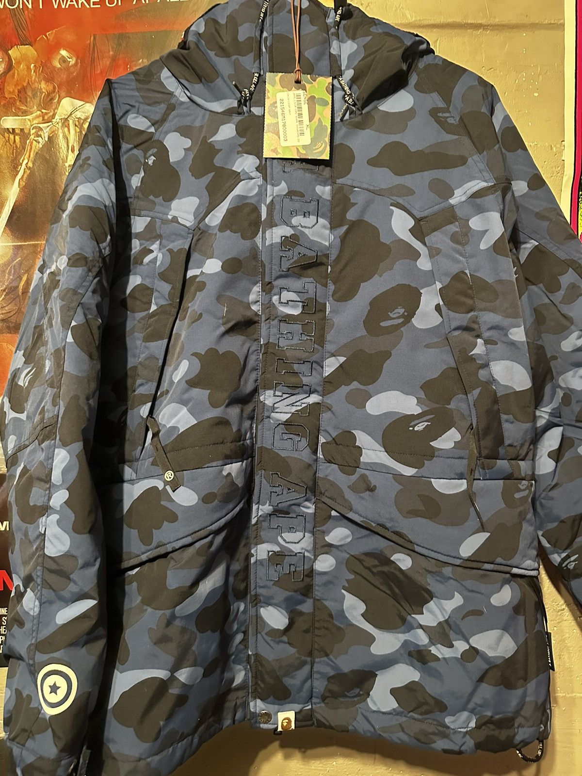 Bape Color Camo Shark Snowboard Down Jacket | Grailed