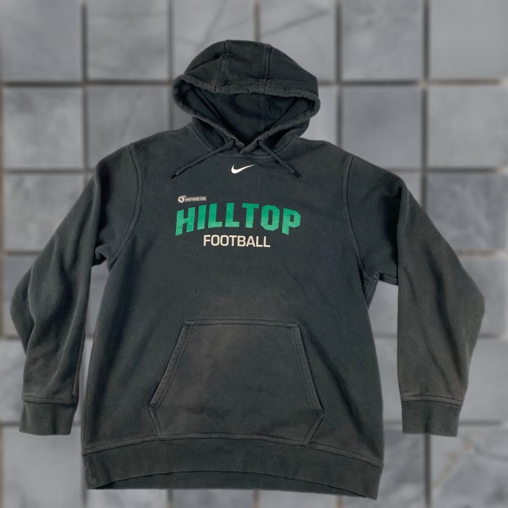 Nike VINTAGE Nike Center Swoosh Hoodie Mens XL Black Pullover Fleece Hilltop Football Size US XL / EU 56 / 4 - 1 Thumbnail