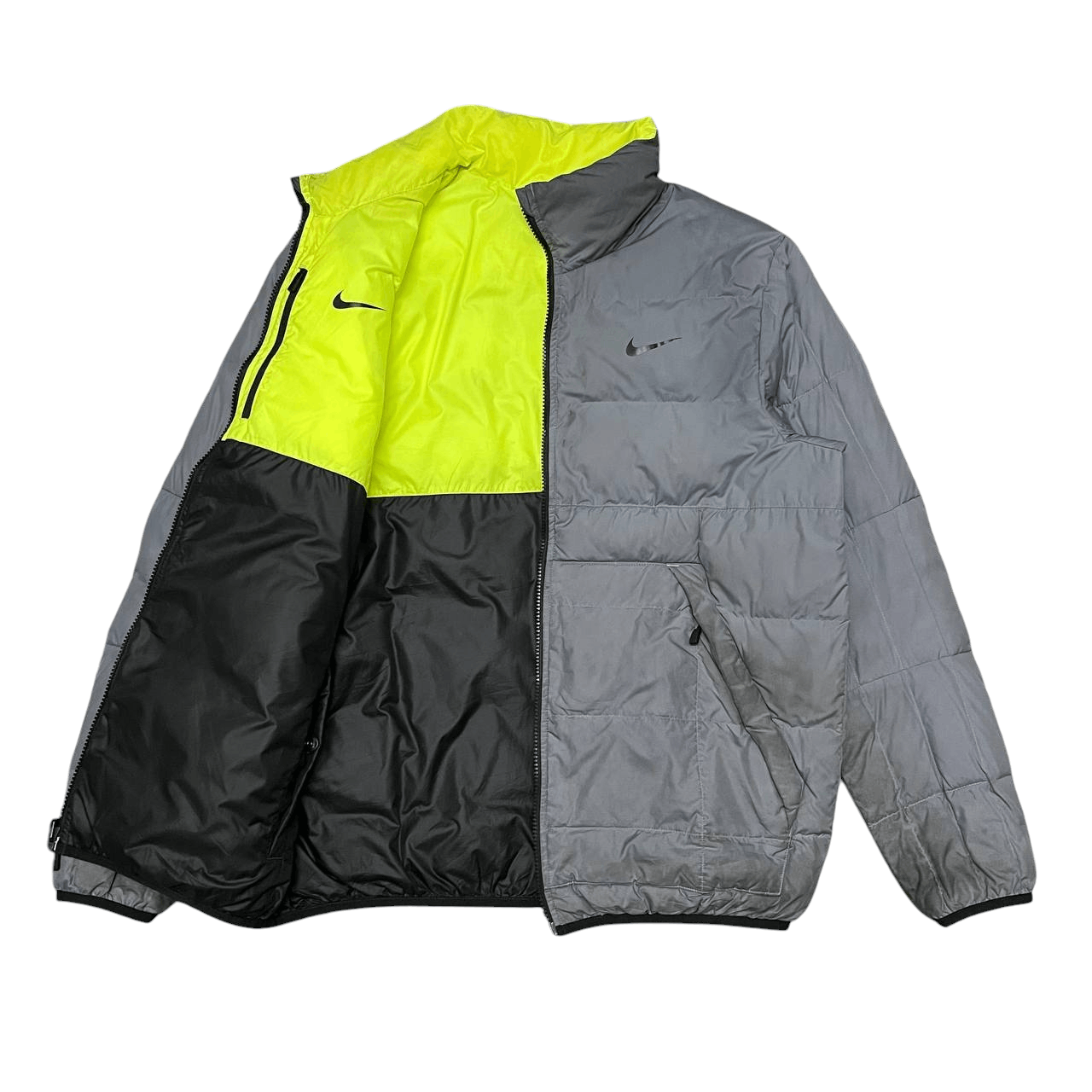 Nike Vintage Nike Swoosh Puffer Jacket Reversible Size US L / EU 52-54 / 3 - 1 Thumbnail