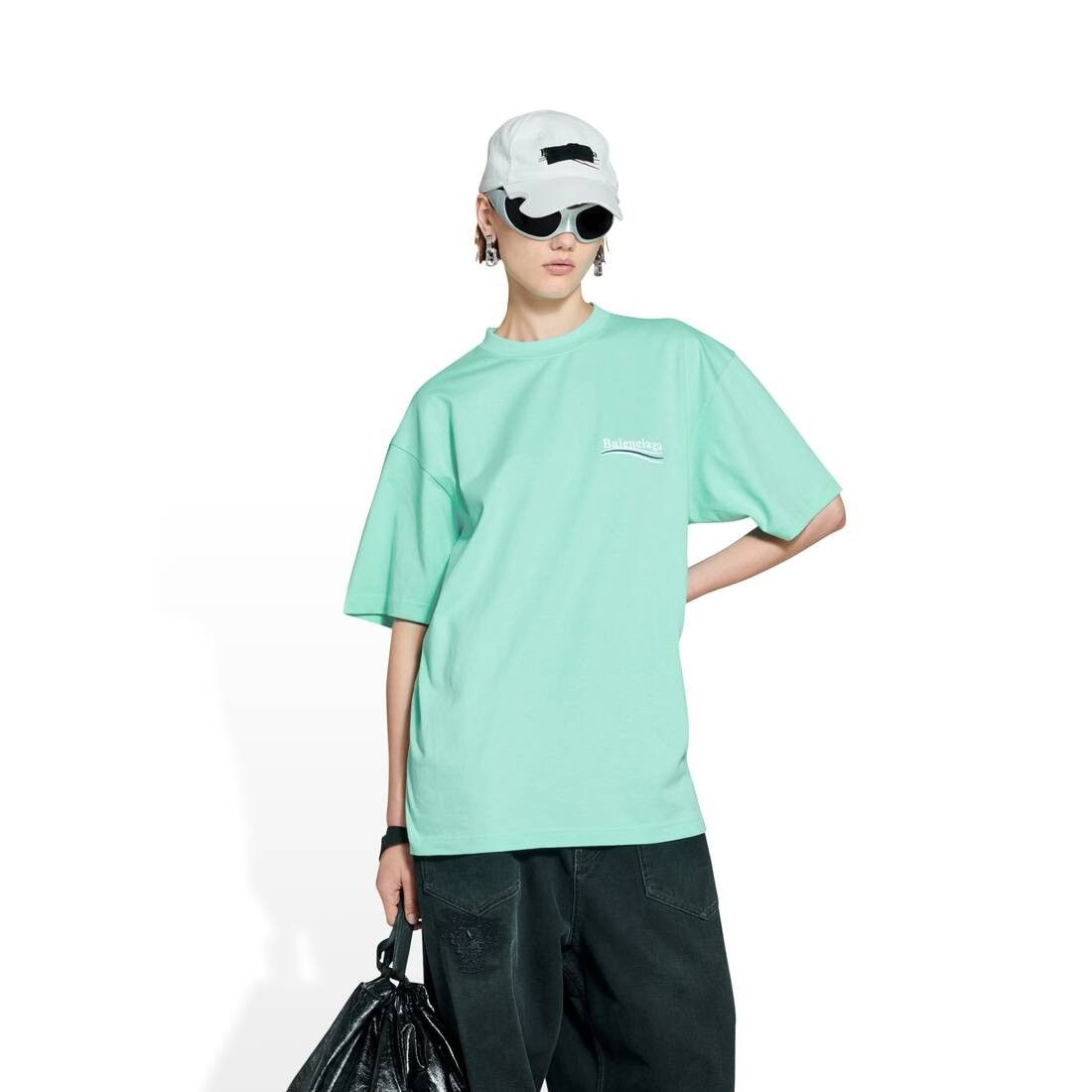 Balenciaga o1bcso1str0525 Political Campaign T-Shirt Large Fit in Mint Size L / US 10 / IT 46 - 4 Thumbnail