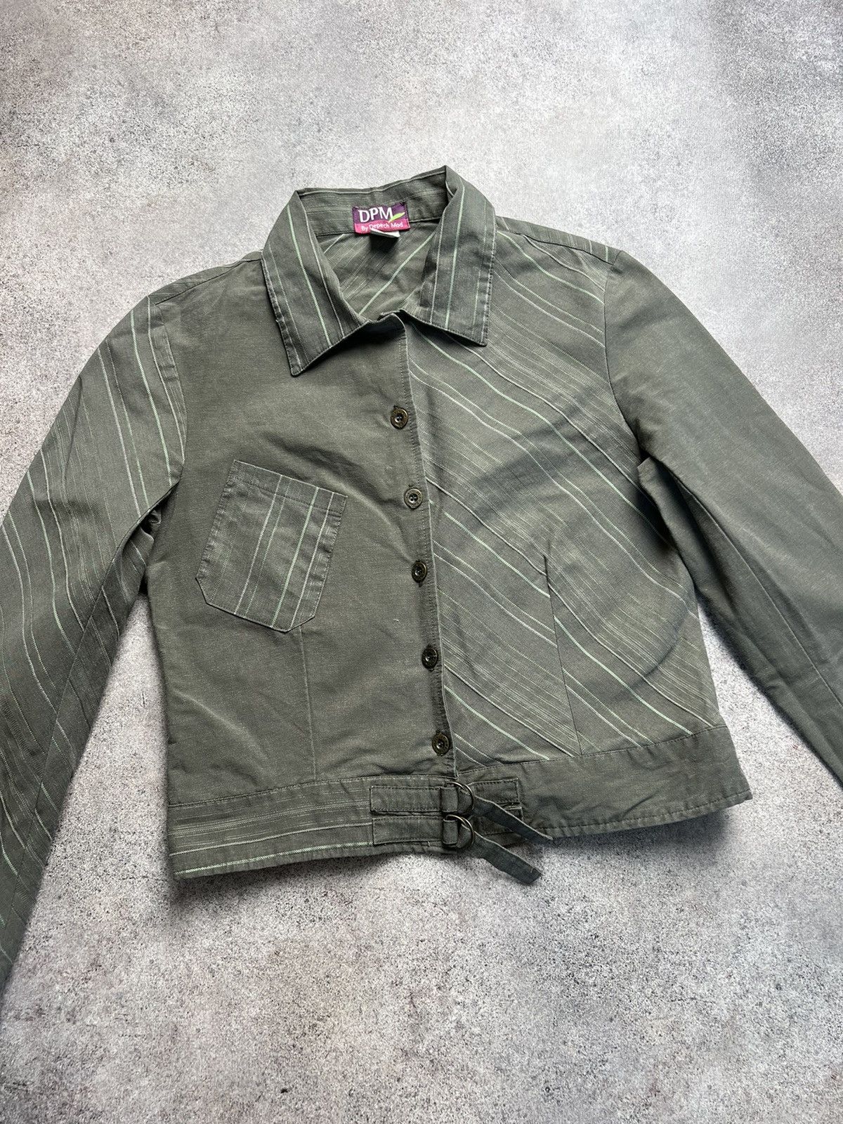 20471120 × Japanese Brand Vintage khaki belted blouse Size S / US 4 / IT 40 - 3 Thumbnail