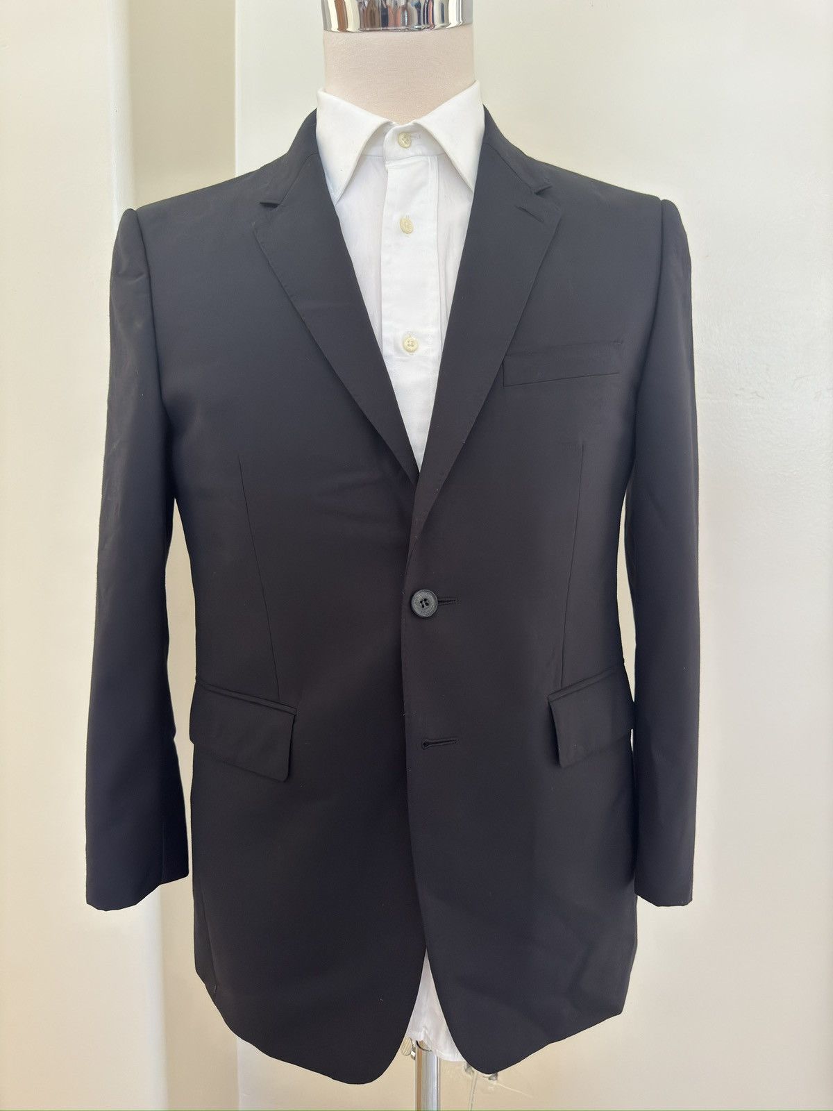Burberry Burberry Made in Italy Black Single Breasted Wool Jacket 40S Size 40S - 1 Thumbnail