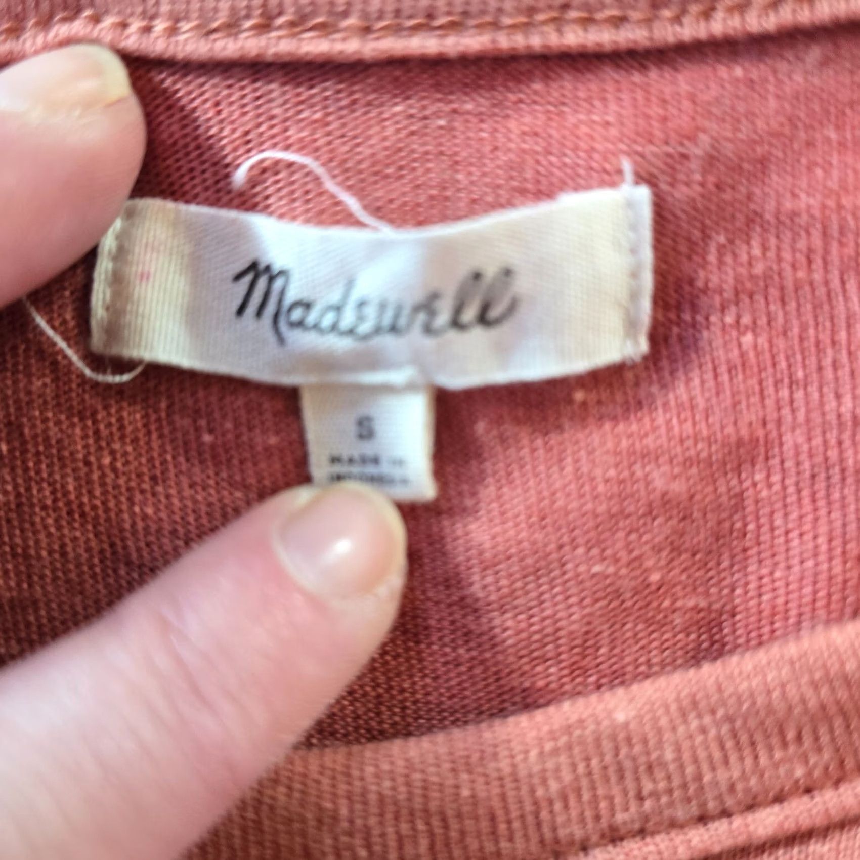 Madewell Madewell Top Womens Size S Orange Linen Blend Long Sleeve Tie Waist Casual Blouse Ladies Regular Knit Size S / US 4 / IT 40 - 4 Thumbnail