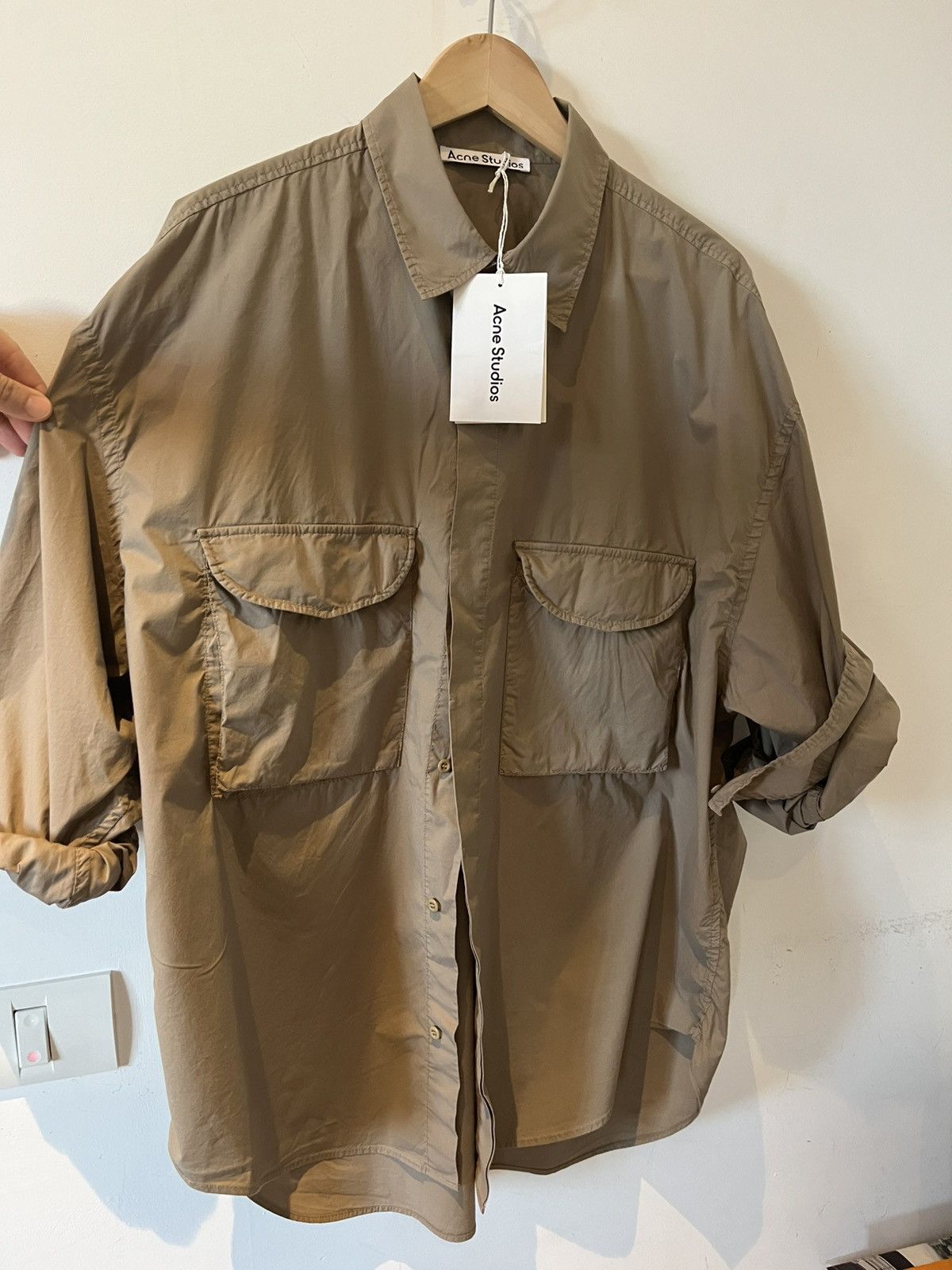 Acne Studios ACNE STUDIOS khaki safari shirt Size US M / EU 48-50 / 2 - 1 Thumbnail