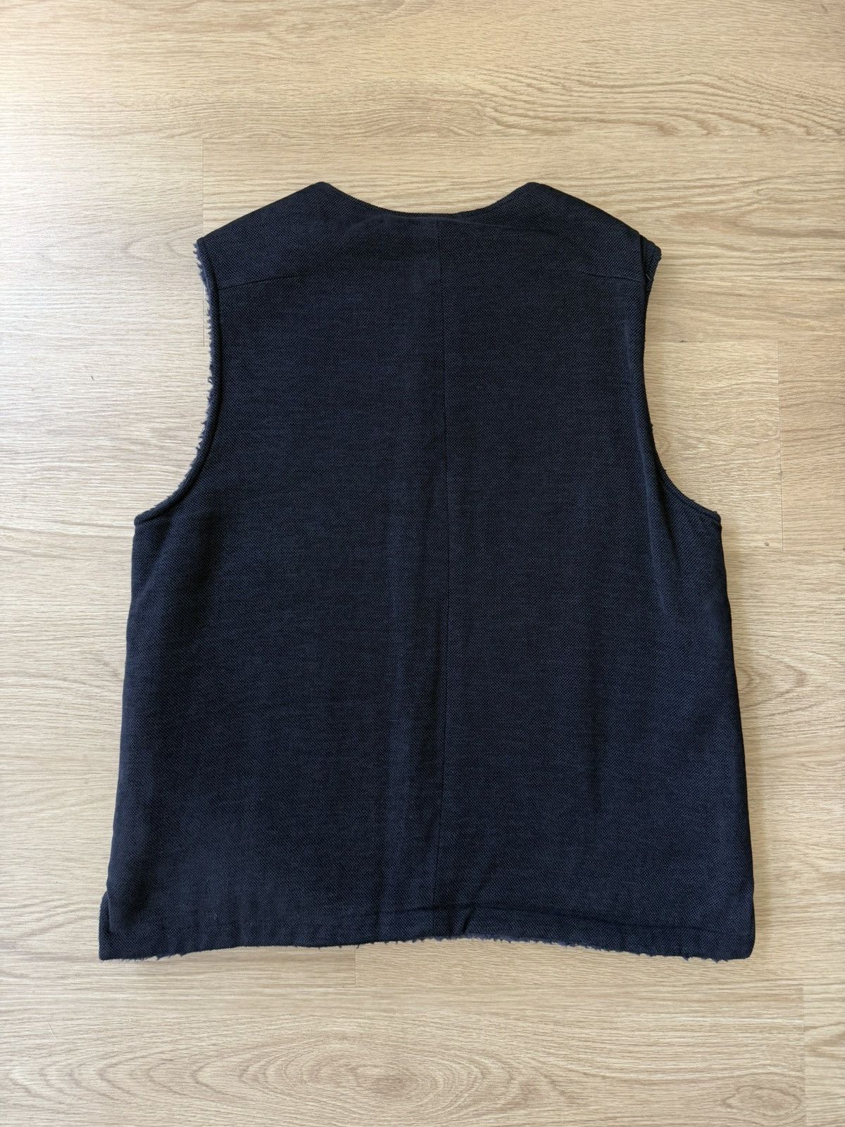 Ts(S) Indigo Cotton Viscose Faux Fur Lined Over Vest Japan Size US L / EU 52-54 / 3 - 2 Thumbnail