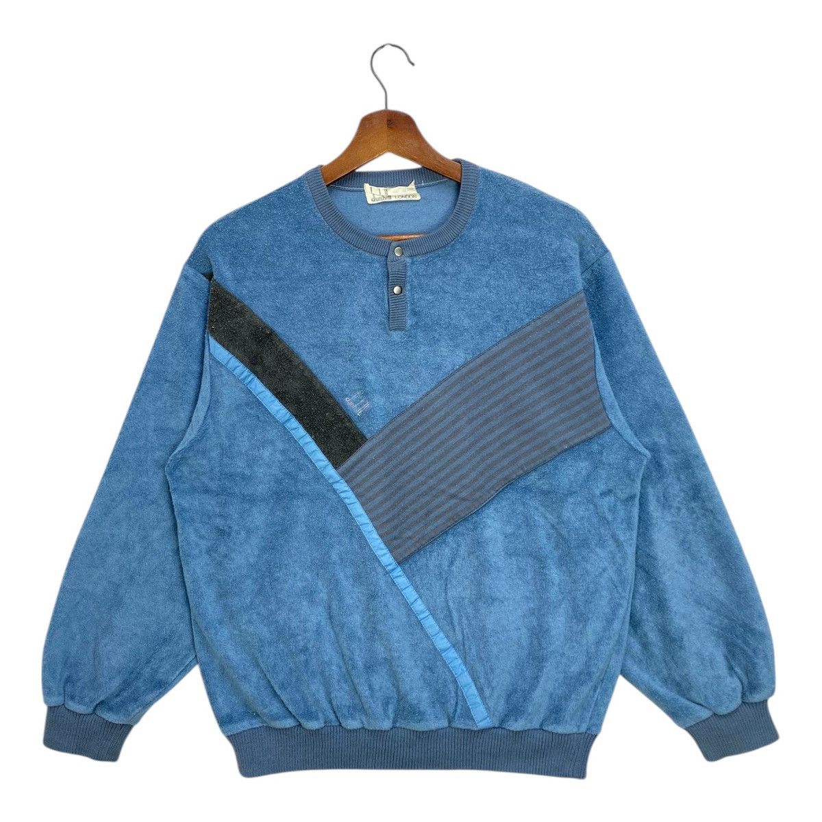 Alfred Dunhill Vintage 90s Dunhill London Geometric Fleece Sweatshirt L Size US L / EU 52-54 / 3 - 1 Thumbnail