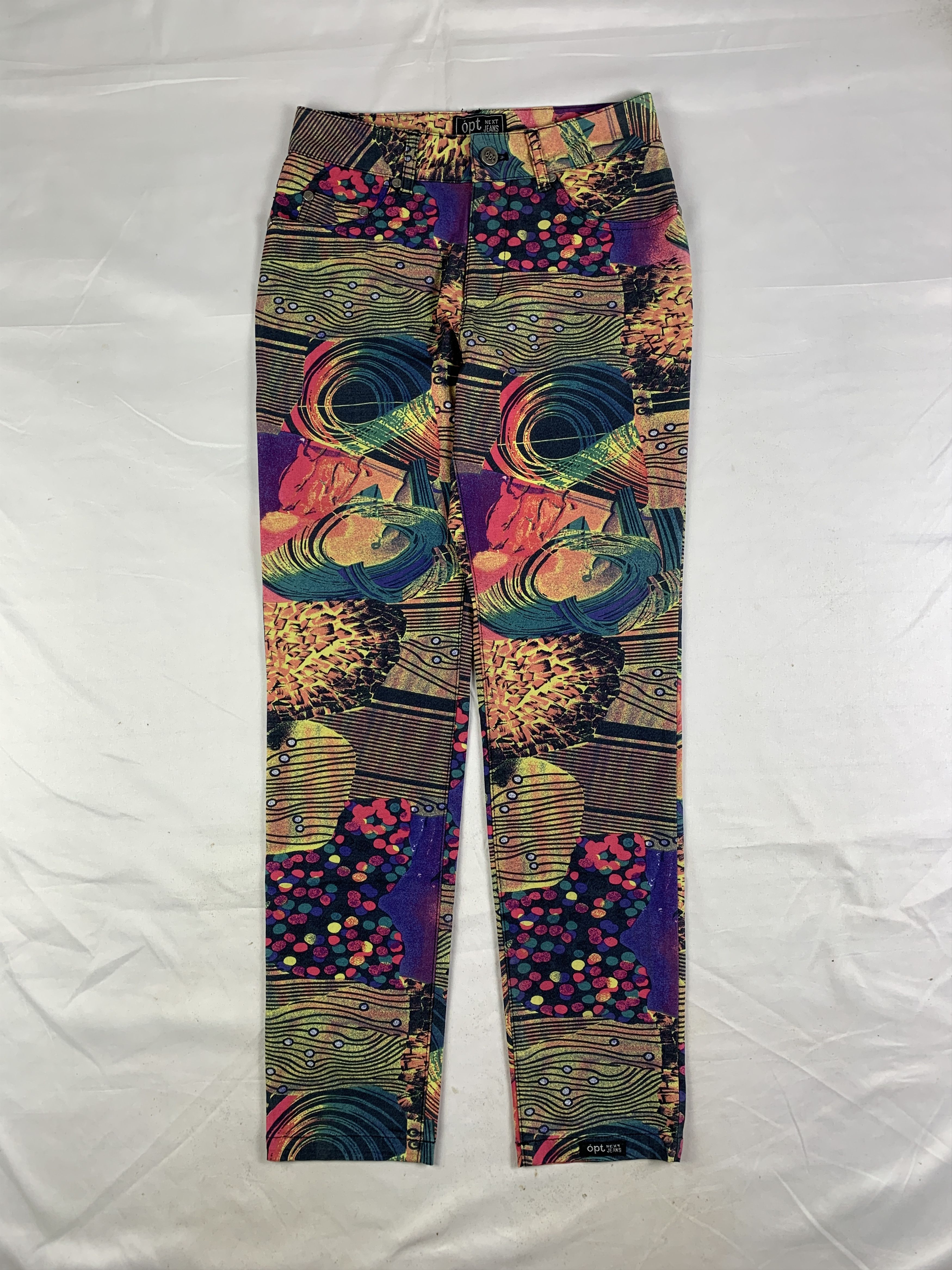 Japanese Brand opt Jeans Multicolor Art Relax Pants (26-27) Size 27" / US 4 / IT 40 - 1 Thumbnail