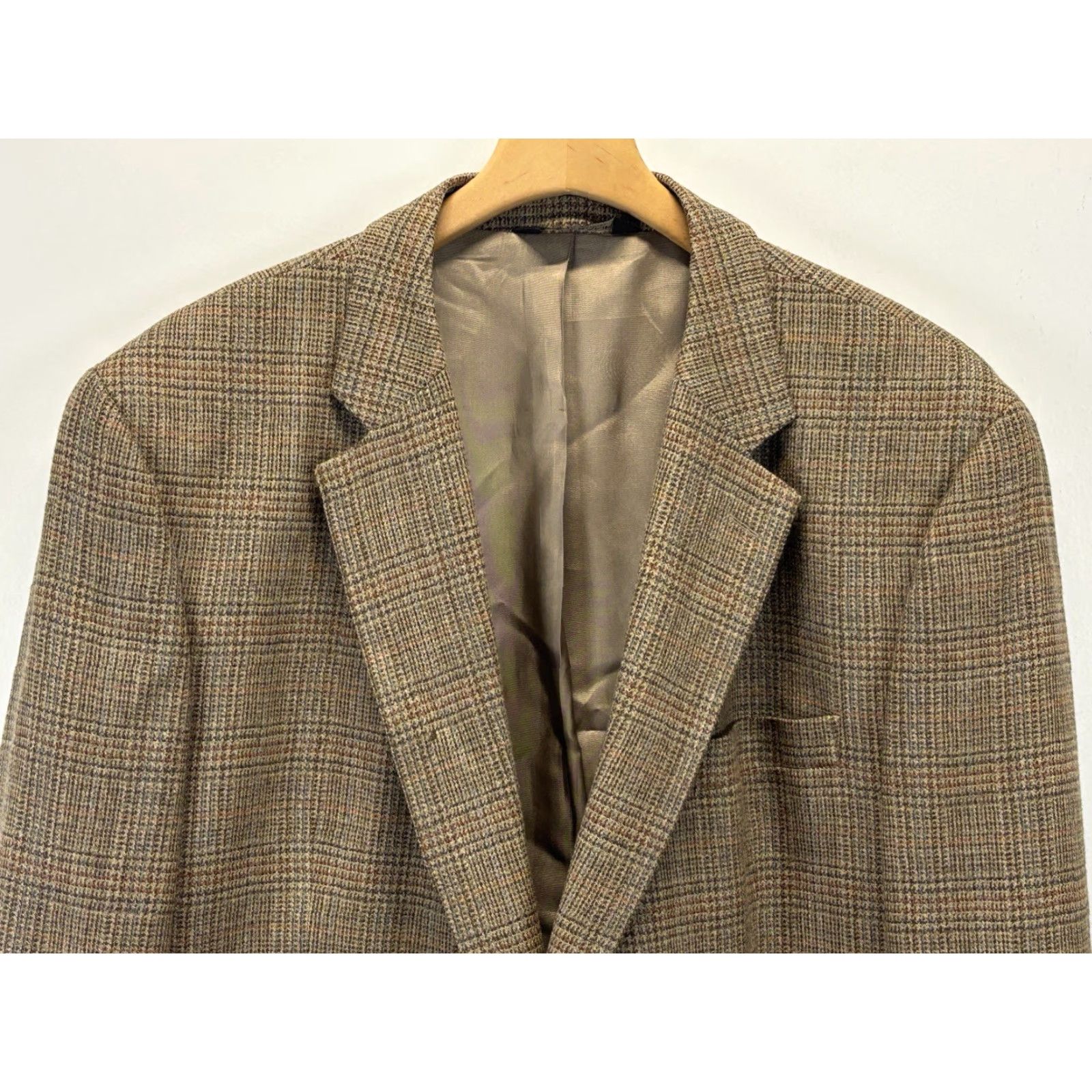 Ralph Lauren Lauren Ralph Lauren Men’s Wool Cashmere Plaid Blazer Jacket Big & Tall 46L Brown Business Classic Size 46L - 2 Thumbnail