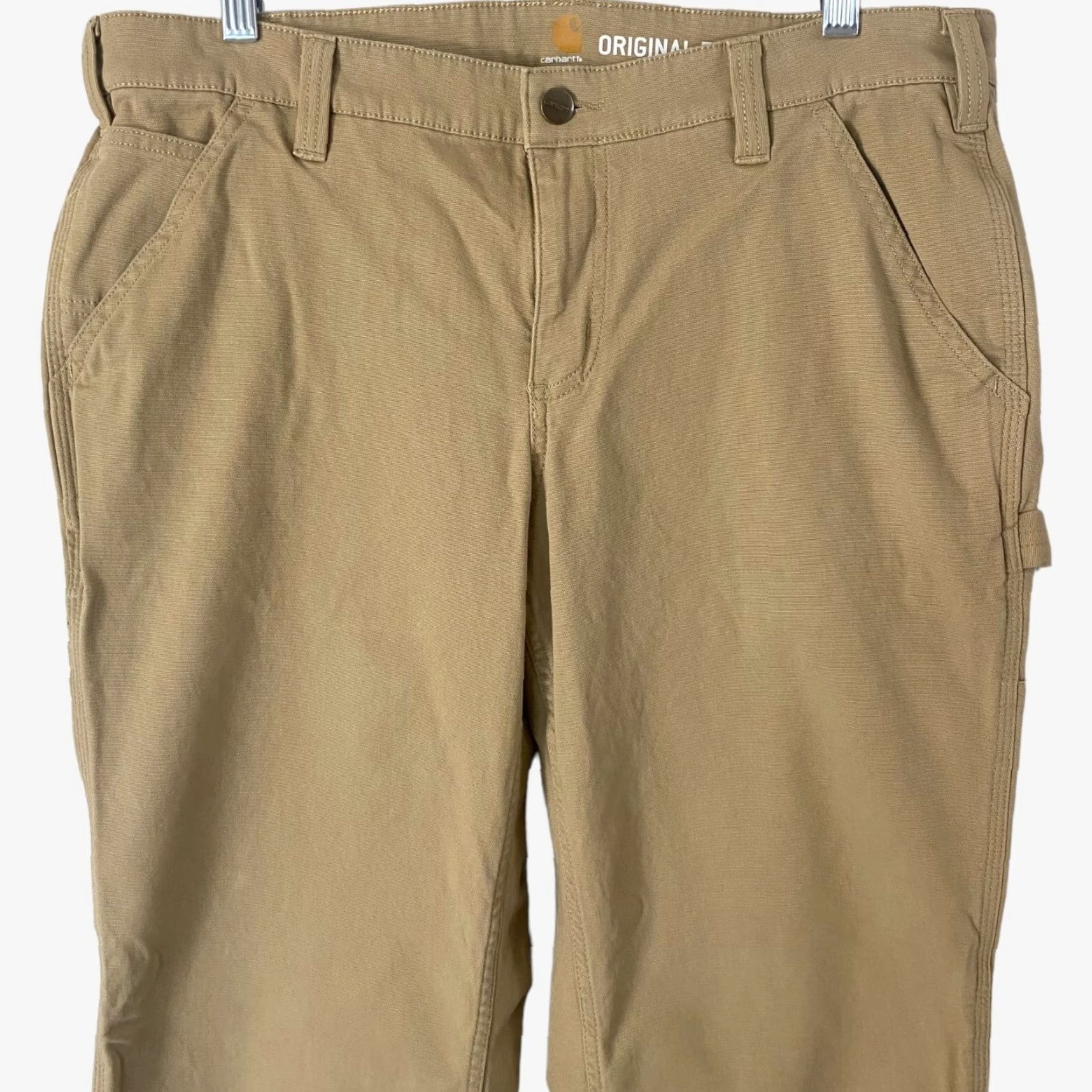Carhartt VINTAGE Carhartt Women's Work Pants Casual Straight Leg Carpenter Cotton Blend Tan Size 14 Size 36" / US 14 / IT 50 - 5 Thumbnail