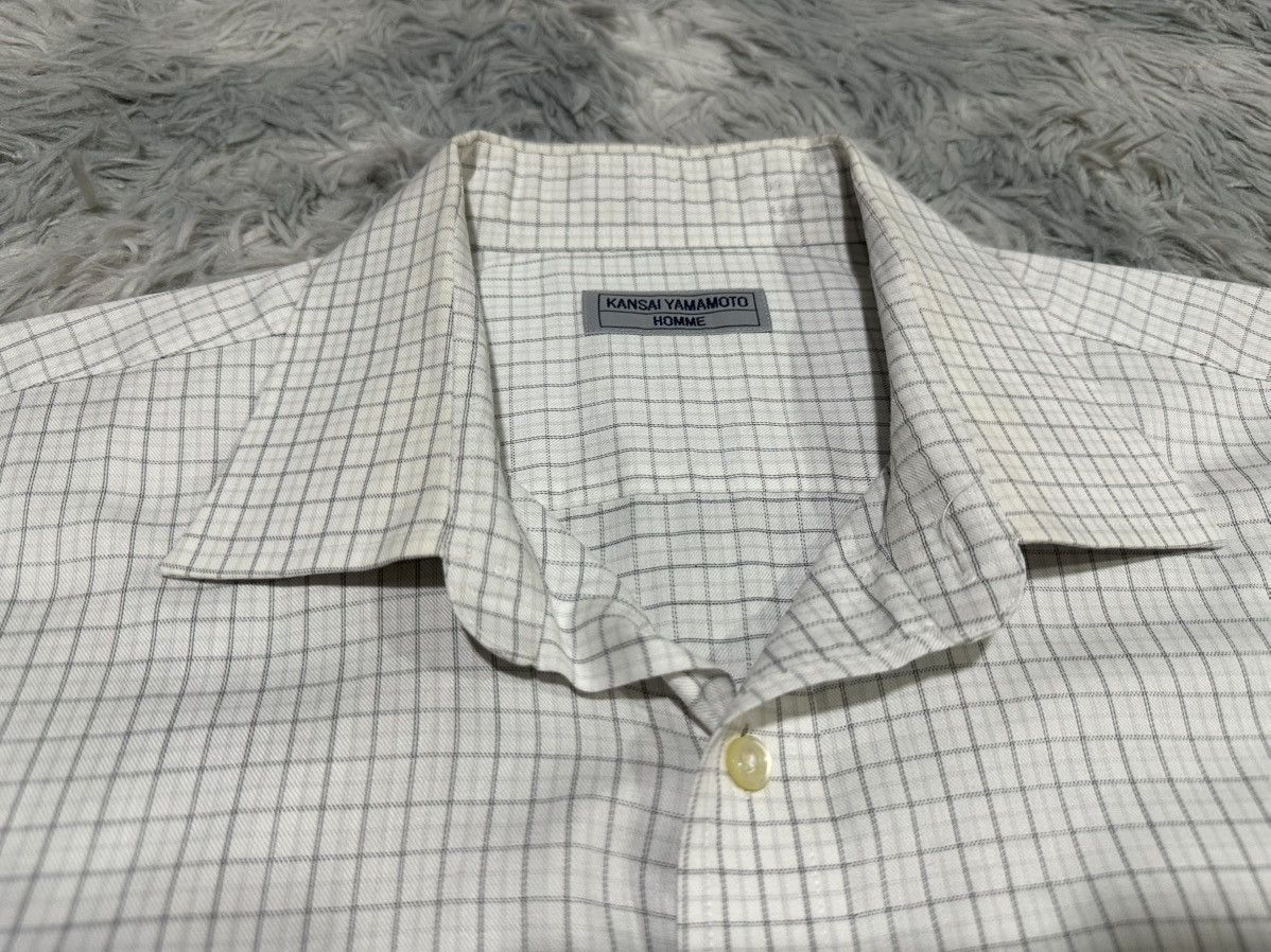 Kansai Yamamoto 🔥Vintage Kansai Yamamoto Homme Shirt Ls Grid Size US XL / EU 56 / 4 - 4 Thumbnail