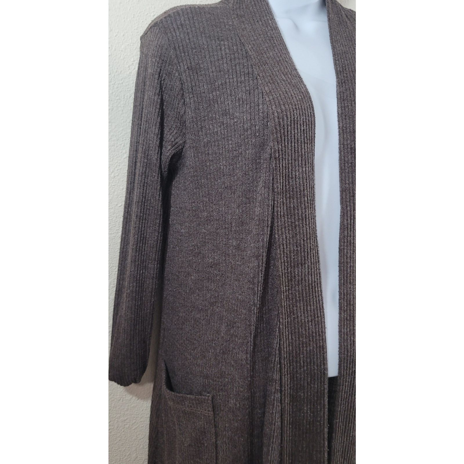 Other Emi & Joe Brown Marled Open Front Coatigan Sweater Small Size S / US 4 / IT 40 - 2 Thumbnail