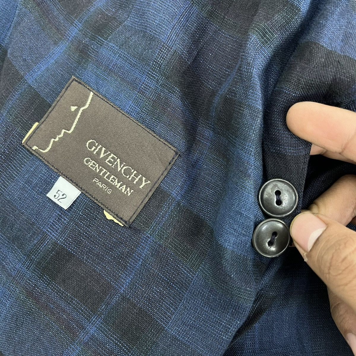 Givenchy 90s Vintage Givenchy Plaid Work Jacket Italian Designer Size US L / EU 52-54 / 3 - 10 Thumbnail