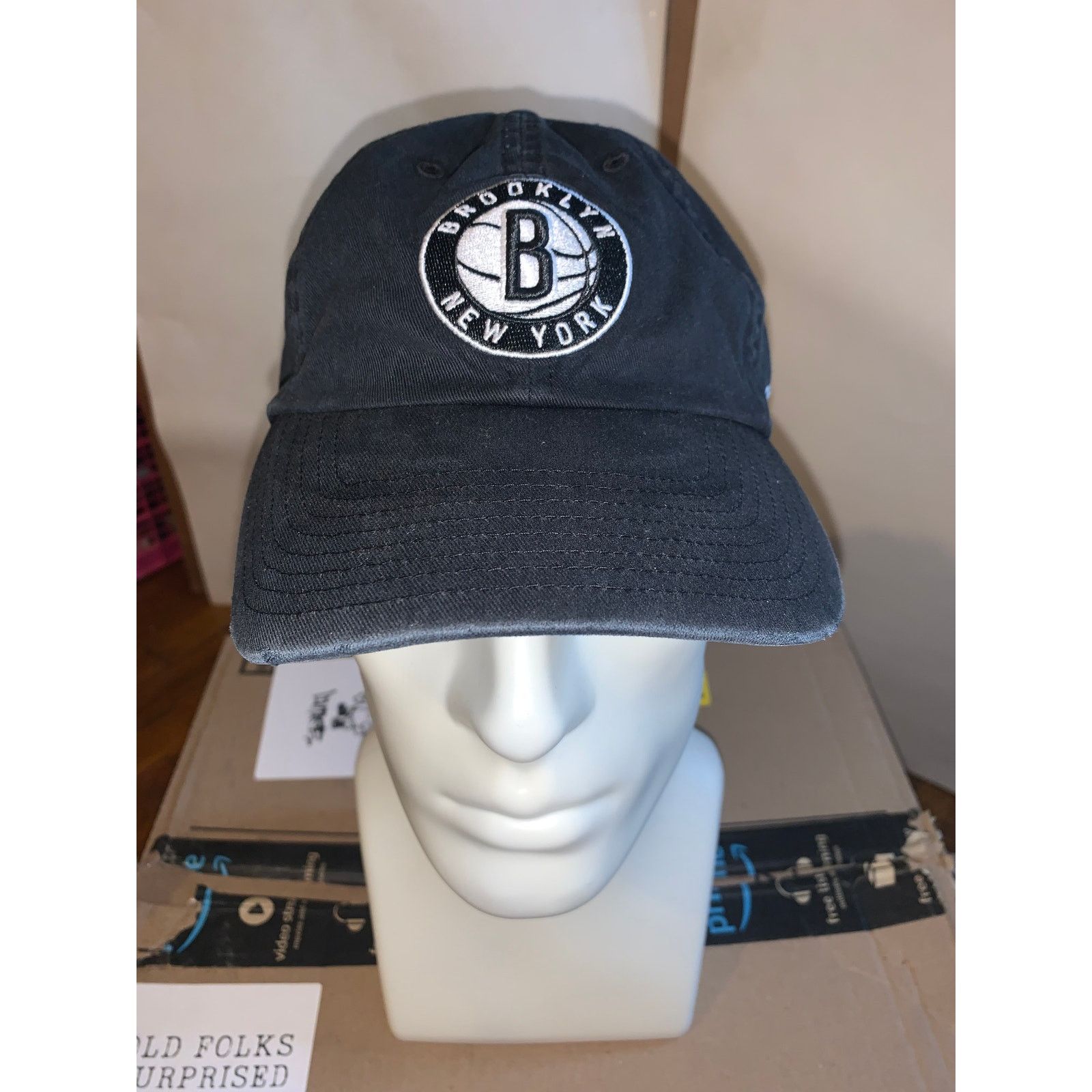 NBA Brooklyn Nets 47 Brand Dad Hat Black Adjustable NBA OSFA Size ONE SIZE - 1 Thumbnail