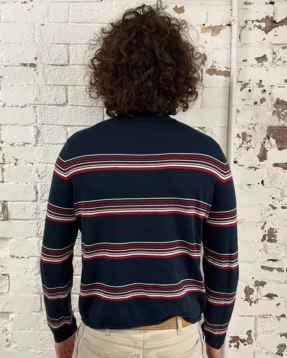 Prada 2000s Prada Navy Red & White Striped Polo Size US M / EU 48-50 / 2 - 3 Thumbnail