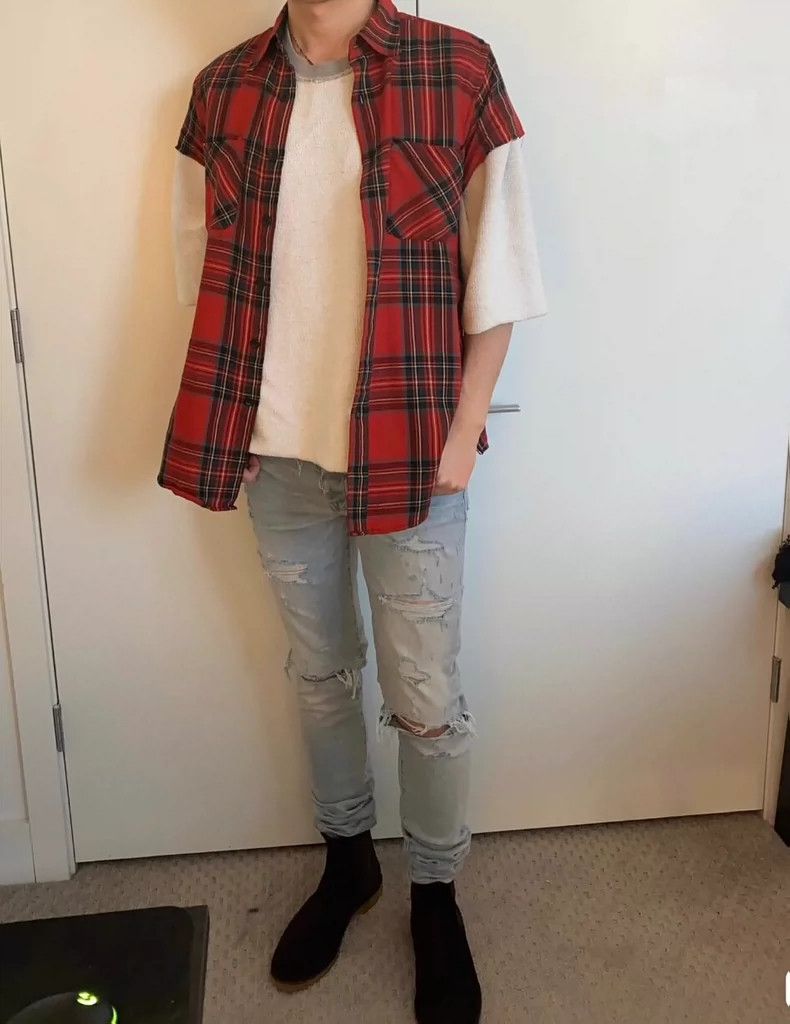 Fear of God Fear of God Flannel red plaid shoulder shirt Size US M / EU 48-50 / 2 - 9 Thumbnail