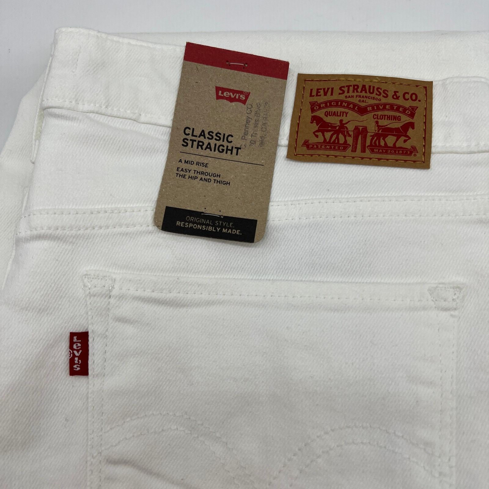 Levi's Levi's Women's Classic Straight Jeans White 16 Size 33" - 2 Thumbnail