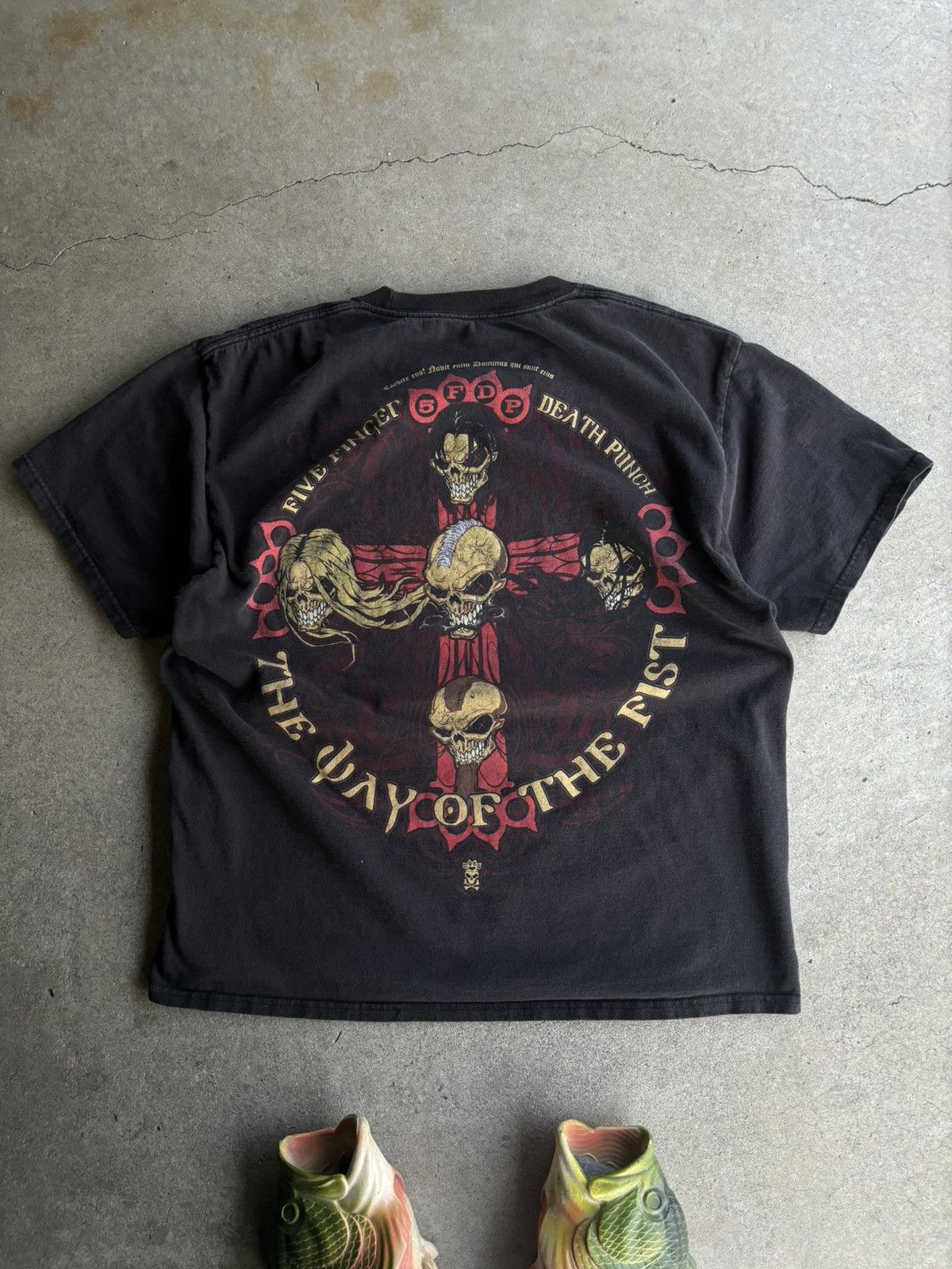 Band Tees Crazy Faded Five Finger Deathmatch Boxy Black Rock Shirt Size US L / EU 52-54 / 3 - 1 Thumbnail